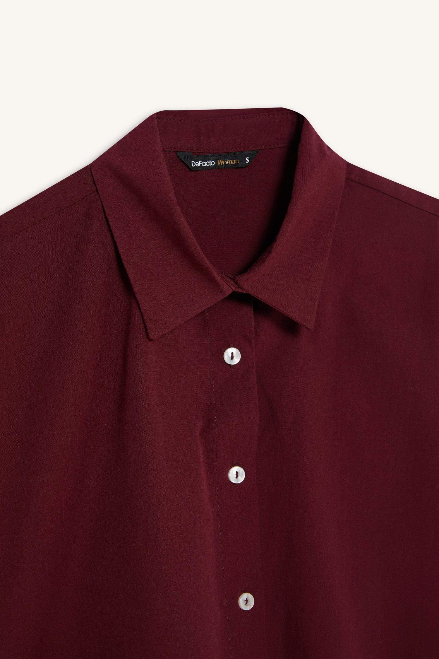 Oversize Geniş Kalıp Poplin Basic Düz Uzun Kollu Gömlek