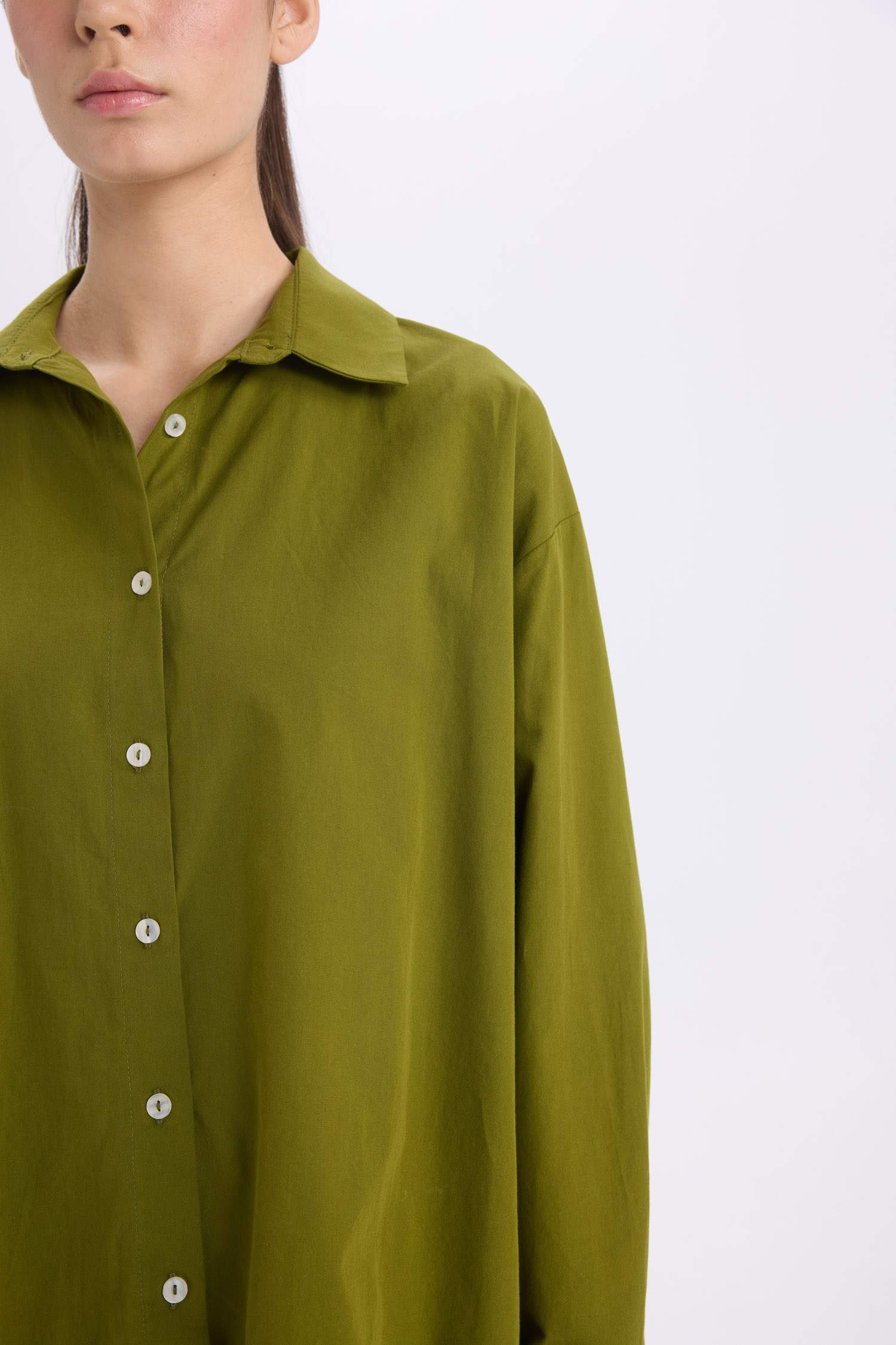 Oversize Geniş Kalıp Poplin Basic Düz Uzun Kollu Gömlek