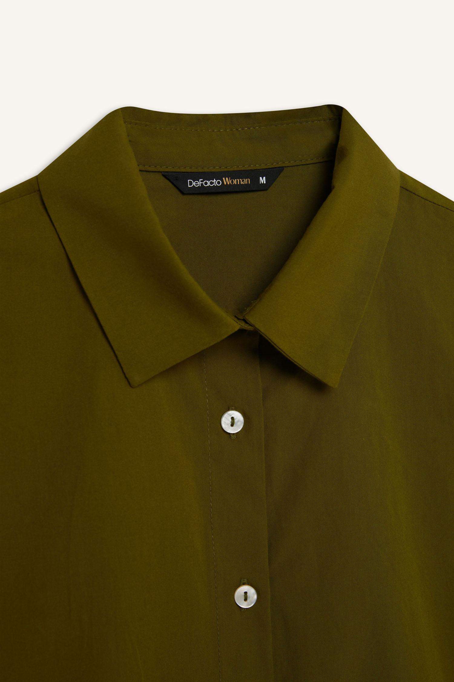 Oversize Geniş Kalıp Poplin Basic Düz Uzun Kollu Gömlek