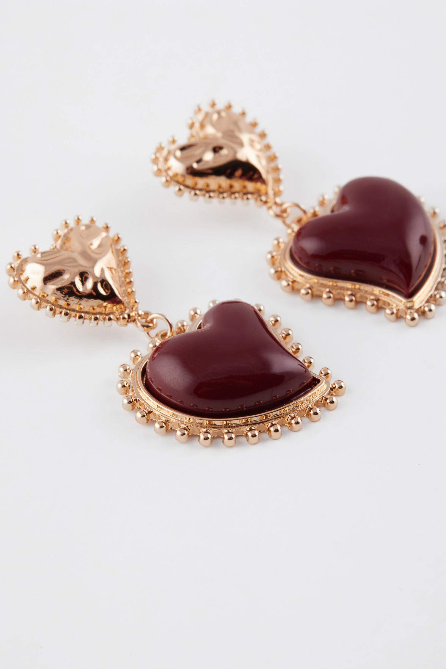 Kadın Kalpli Gold Küpe