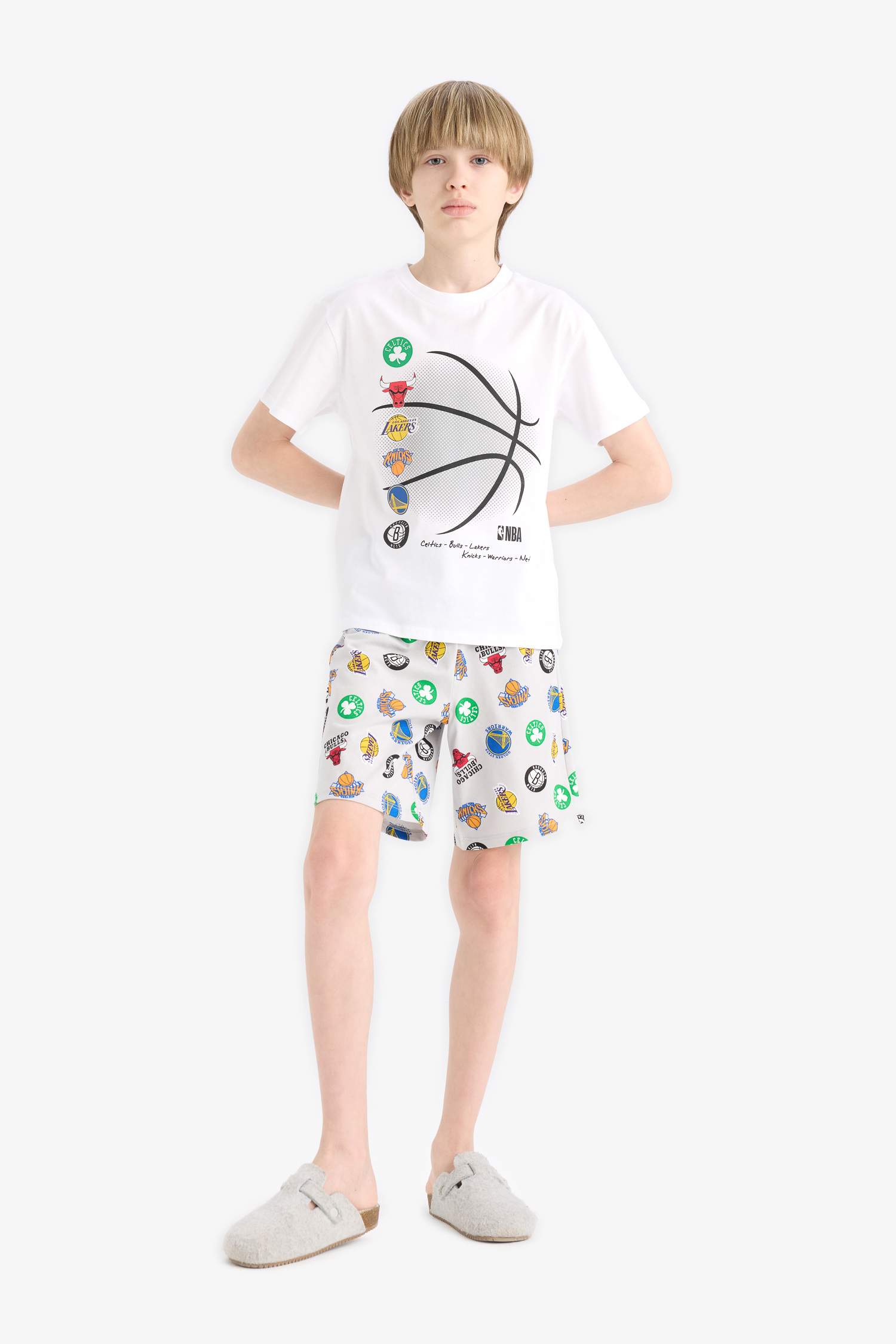 Boy NBA Current Teams Top Shorts 2 Piece Pajama Set