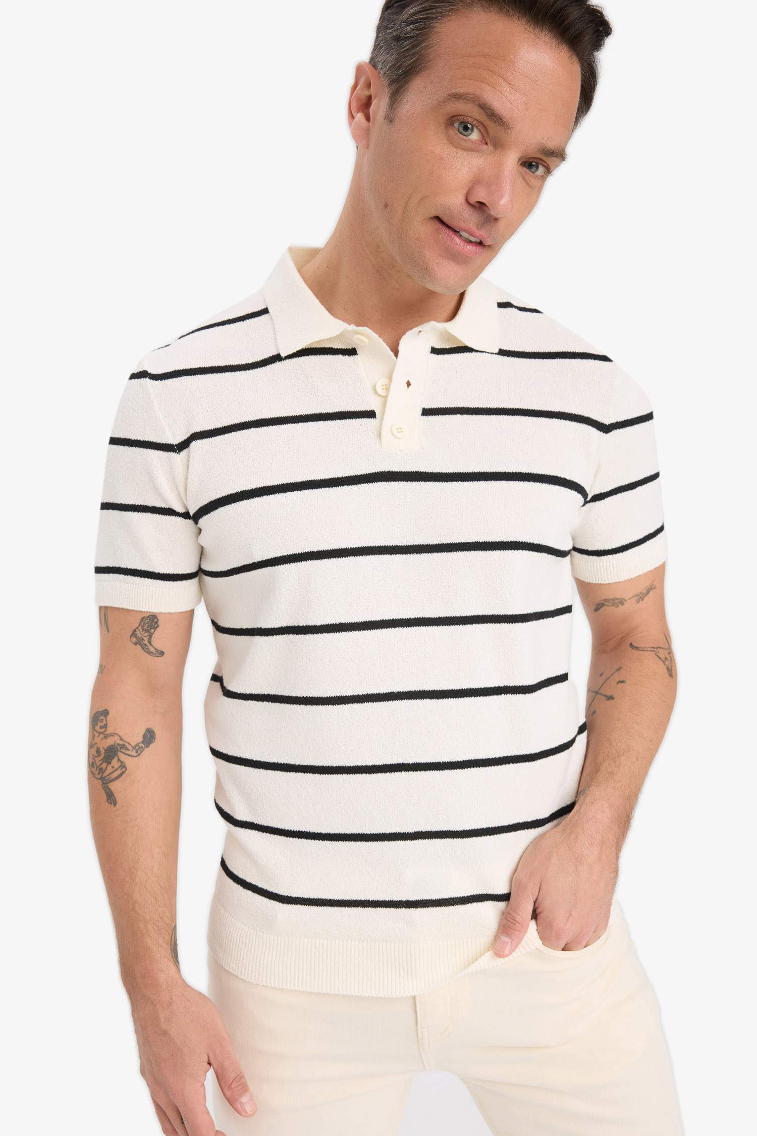 Standard Fit Polo Collar Knitwear Polo T-Shirt