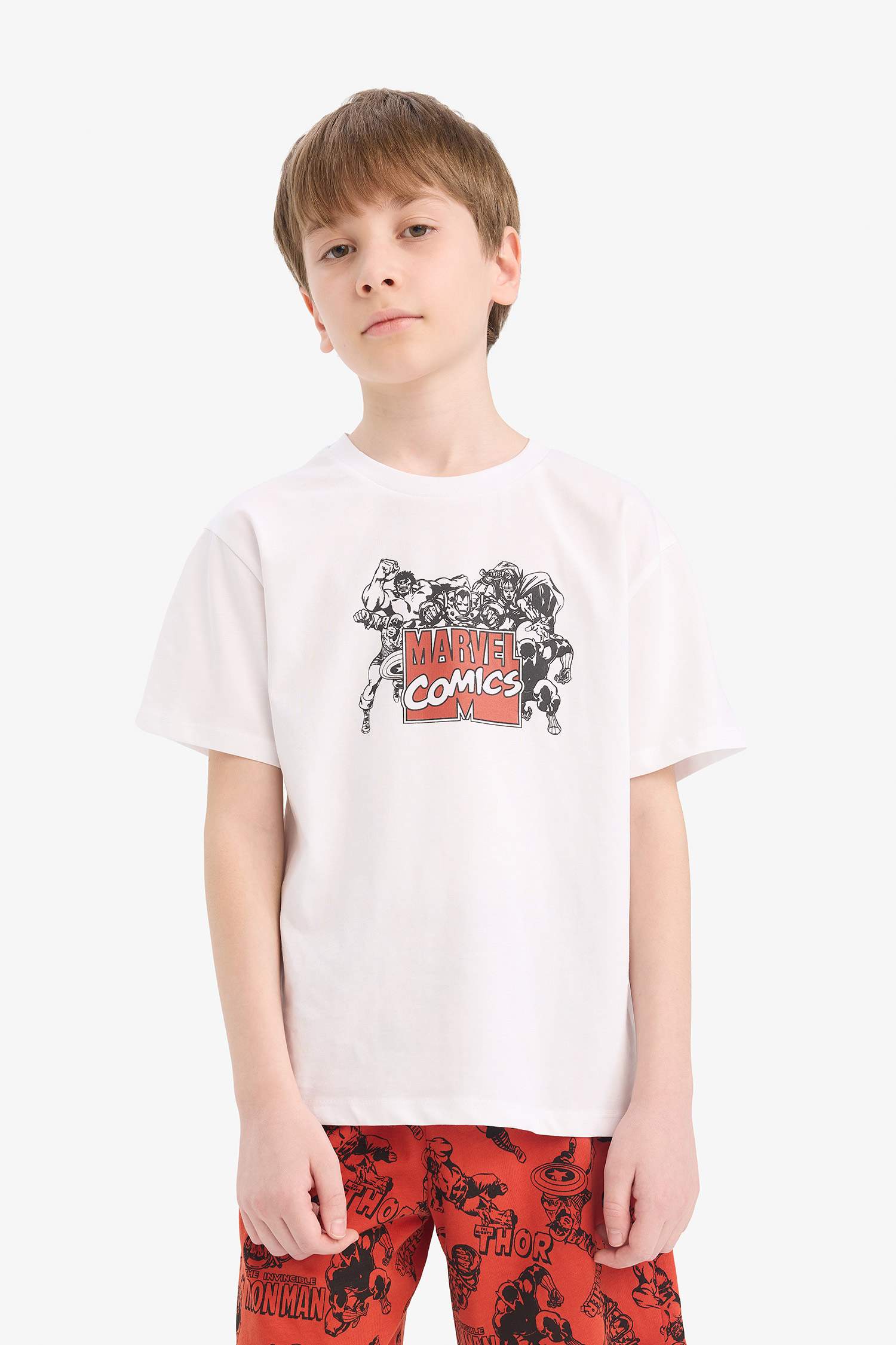 Boy Marvel Comics Regular Fit 2 Piece Pajama Set