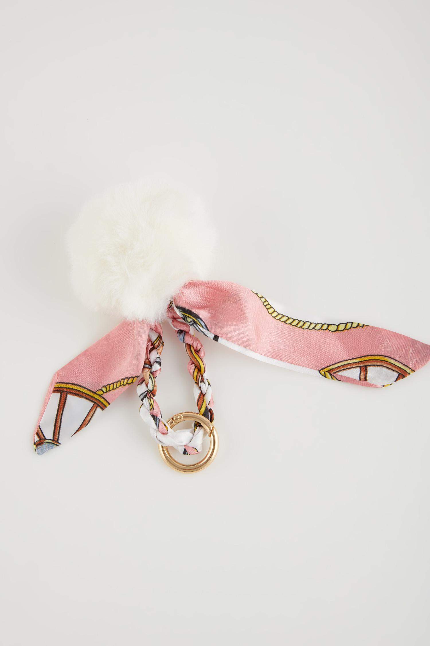 Woman White Charm Keychain