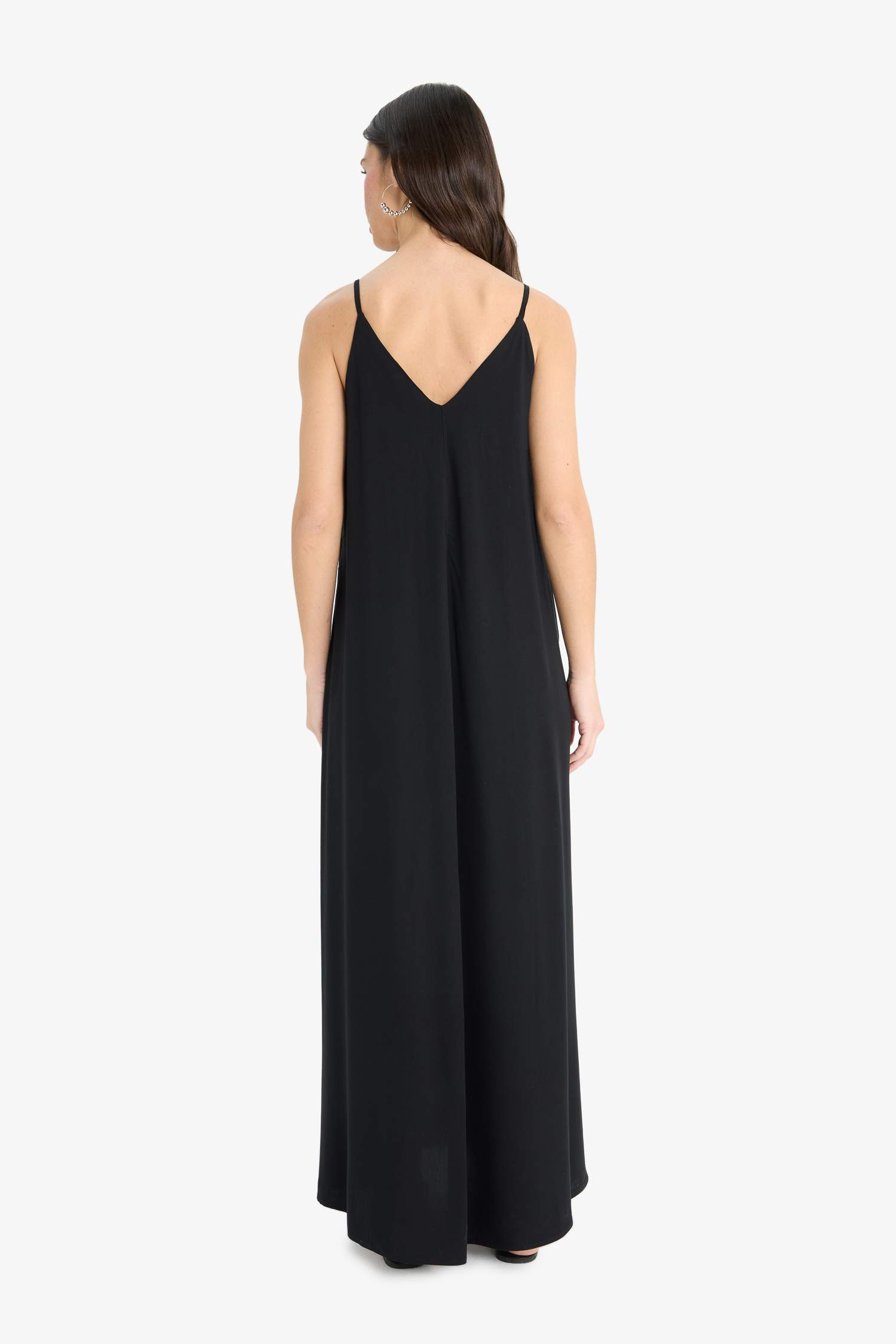 A Cut V Neck Modal Sleeveless Maxi Dress