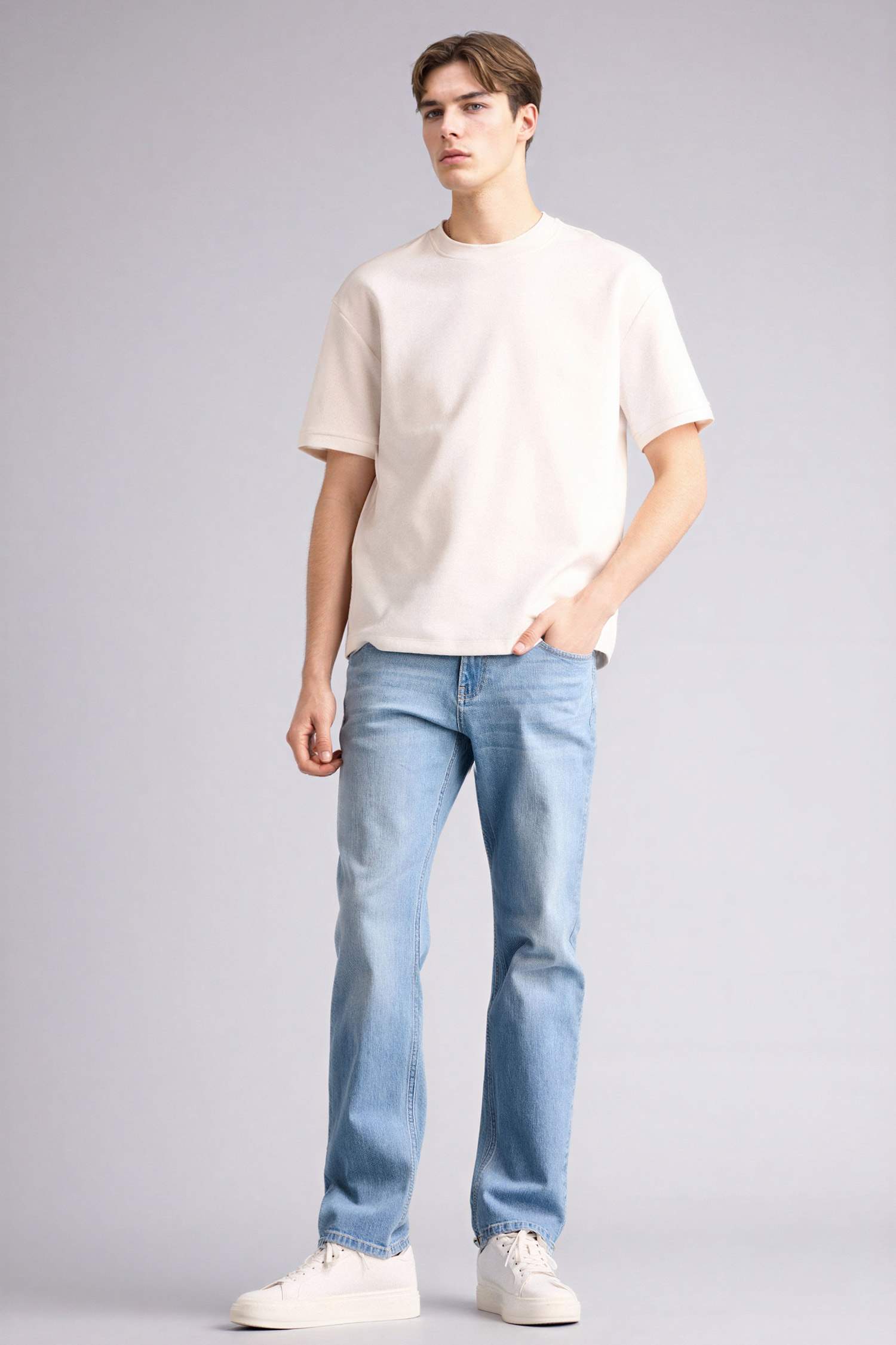 Sergio Regular Fıt Normal Bel Boru Paça Pantolon - Görsel 2