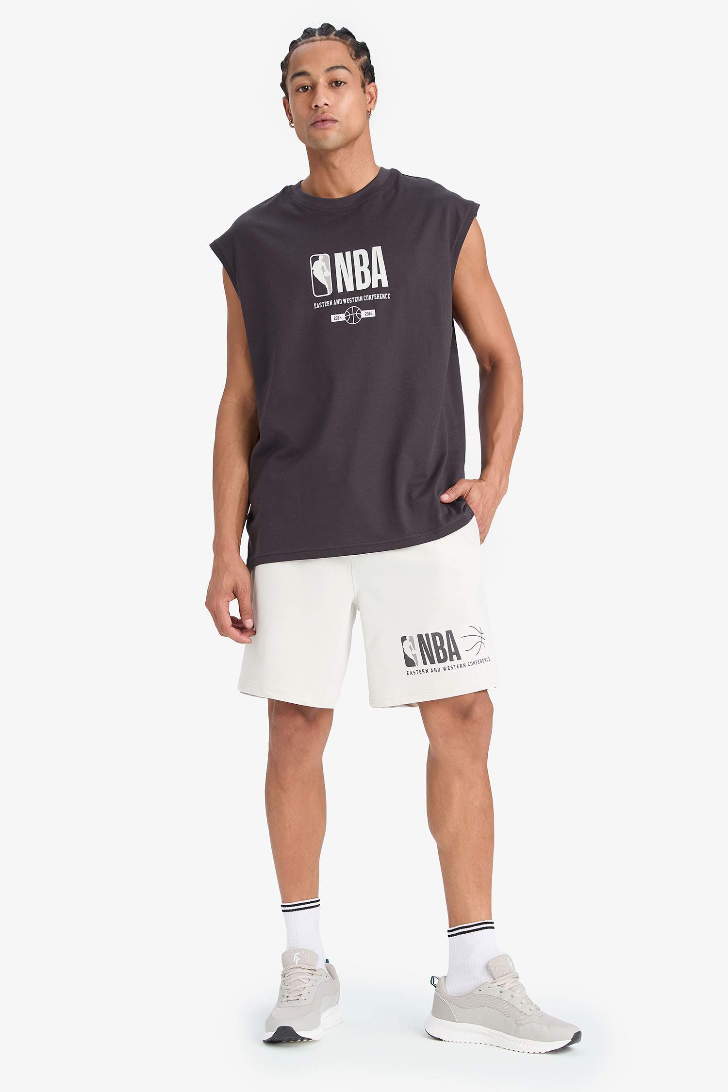 DeFactoFit NBA Wordmark Oversize Fit Tank Top