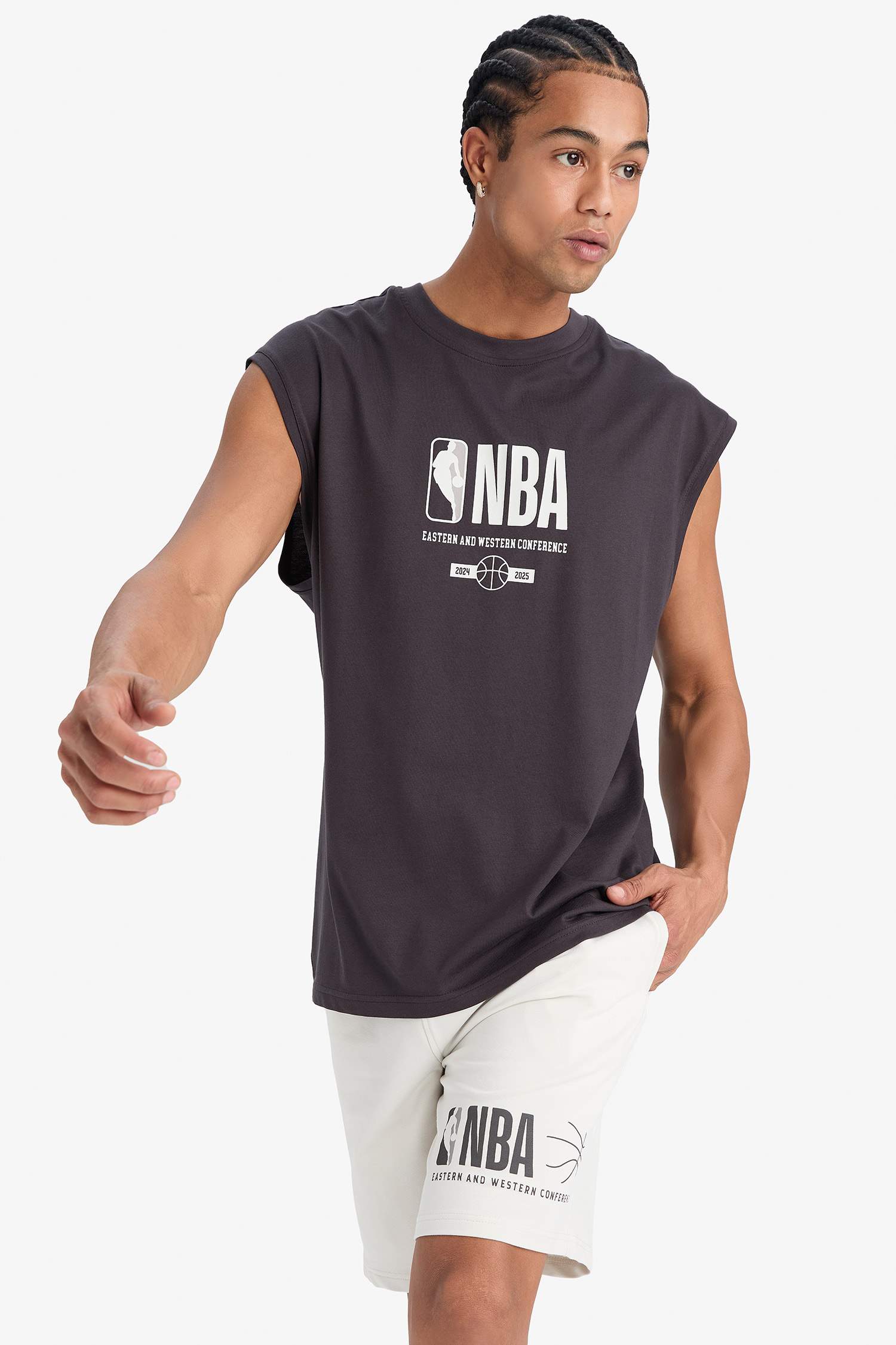 DeFactoFit NBA Wordmark Oversize Fit Tank Top