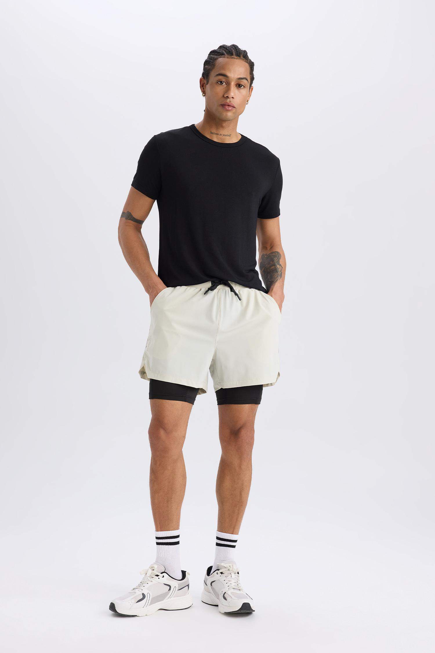 DeFactoFit Slim Fit Dar Kesim Sporcu Taytlı Şort