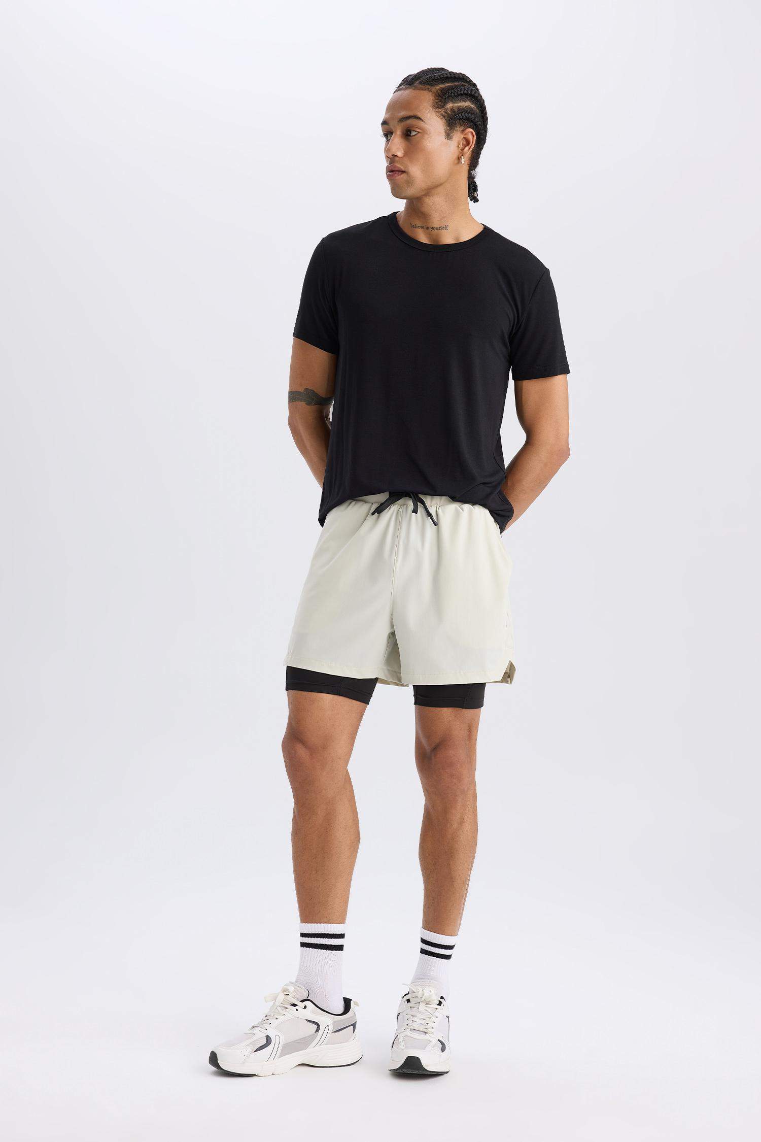 DeFactoFit Slim Fit Dar Kesim Sporcu Taytlı Şort