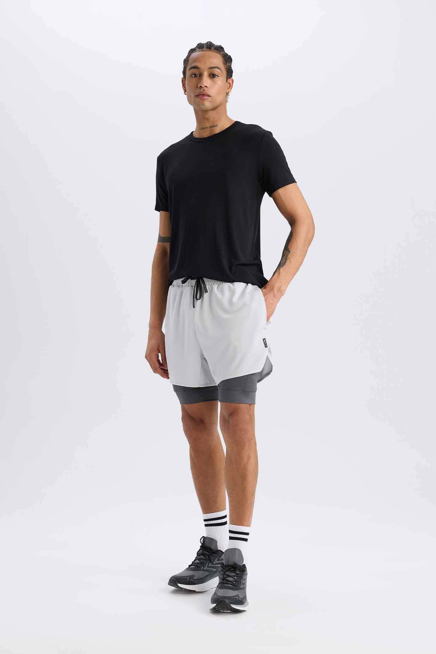 DeFactoFit Slim Fit Sports Cotton Shorts