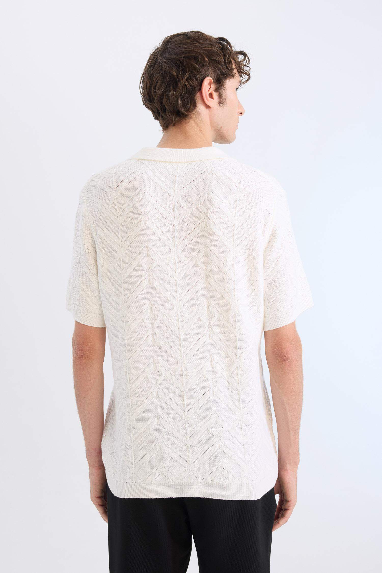 Standart Fit Polo Yaka Triko Kısa Kollu Tişört