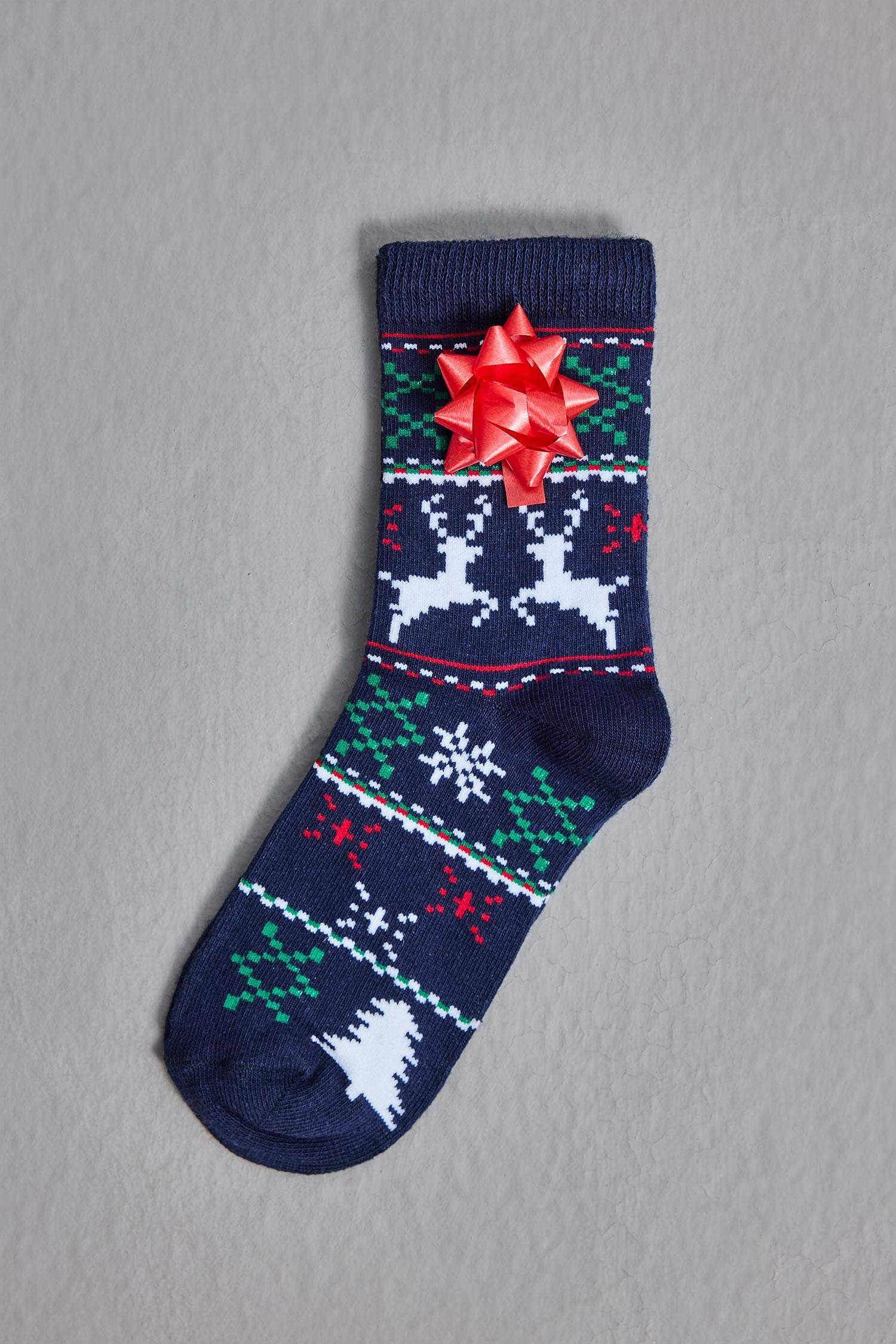 Длинные носки новогодние с принтом из хлопка для мальчиков, 2 пары