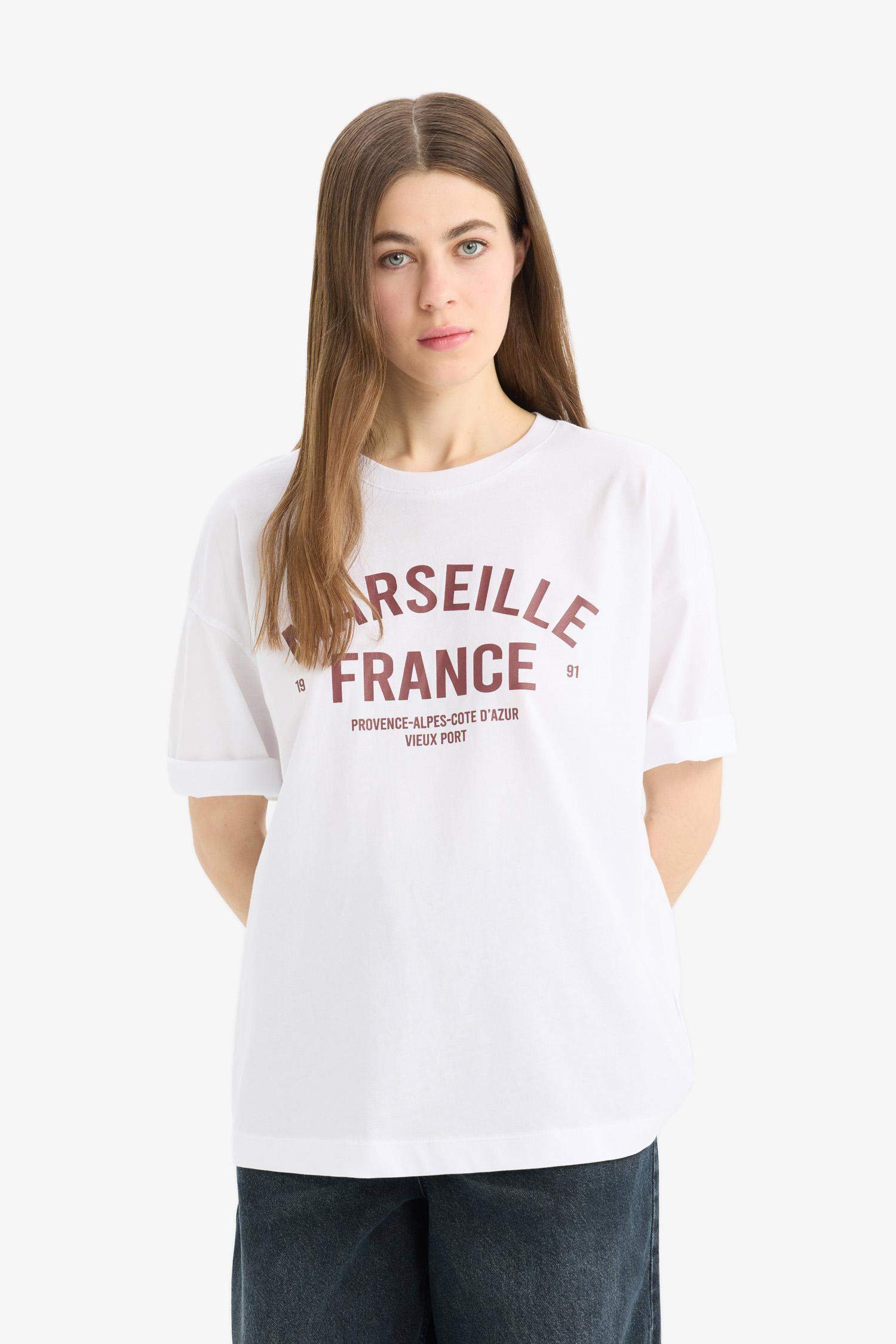 Oversize Fit Crew Neck Short Sleeve T-Shirt