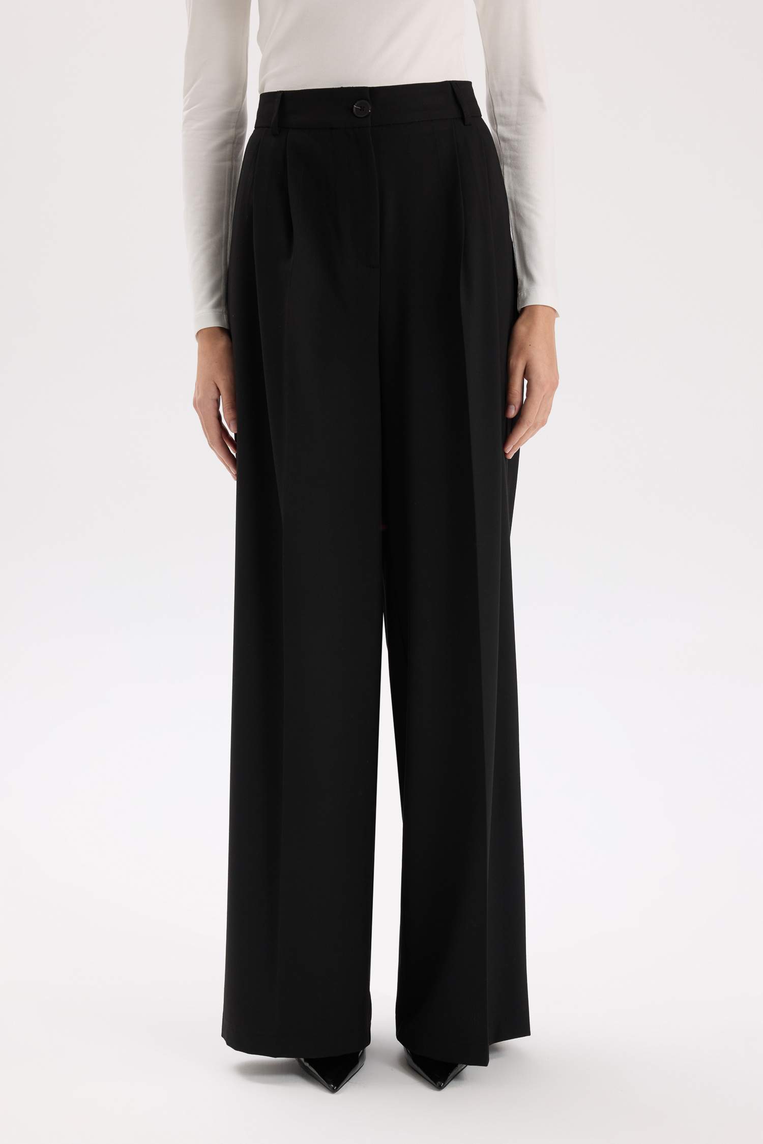 Wide Leg Kışlık Pantolon Uzun Boy Cepli Yüksek Bel Geniş Bol Paça