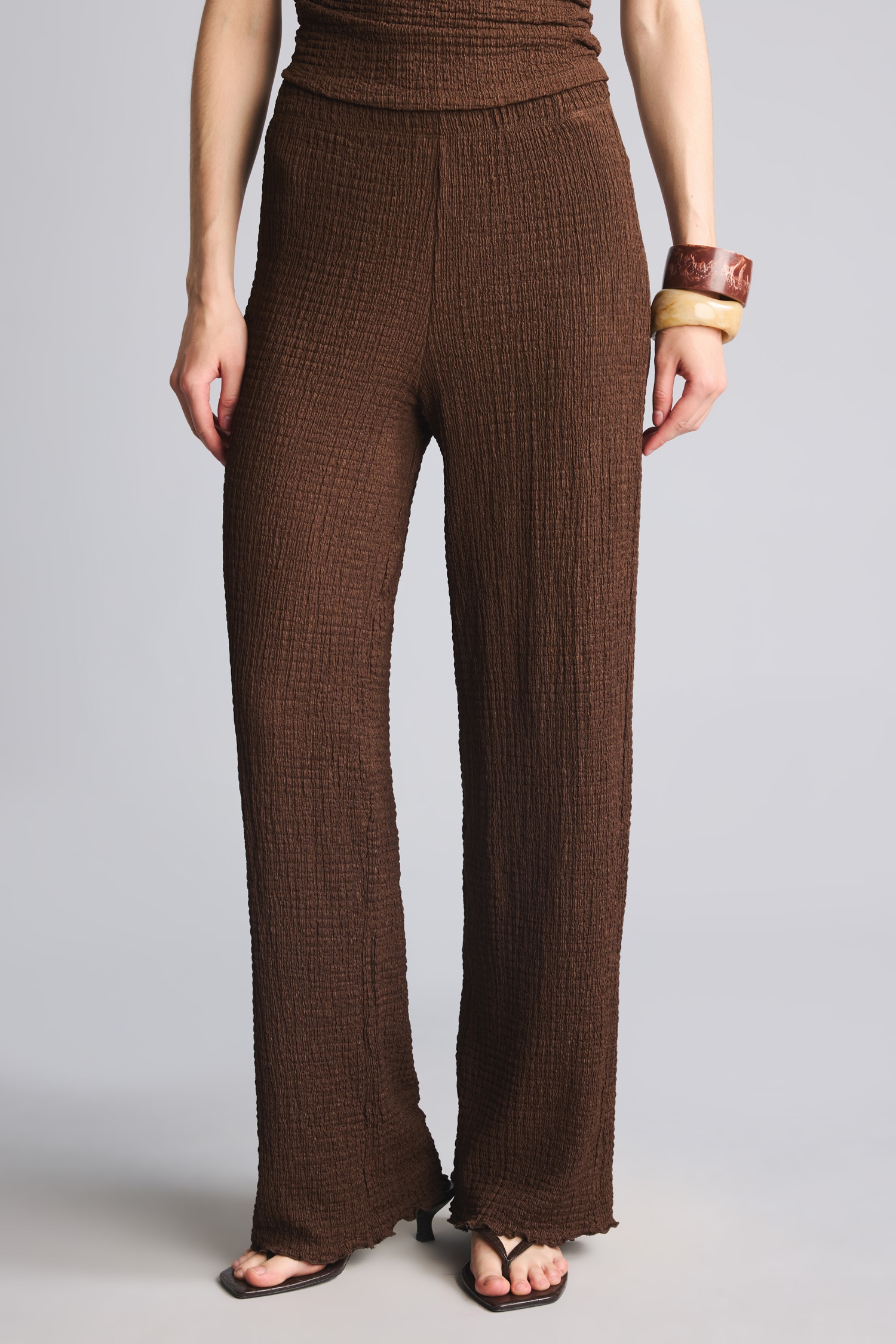 DeFacto Wide Leg Kırışık Dokulu Pantolon görsel 3