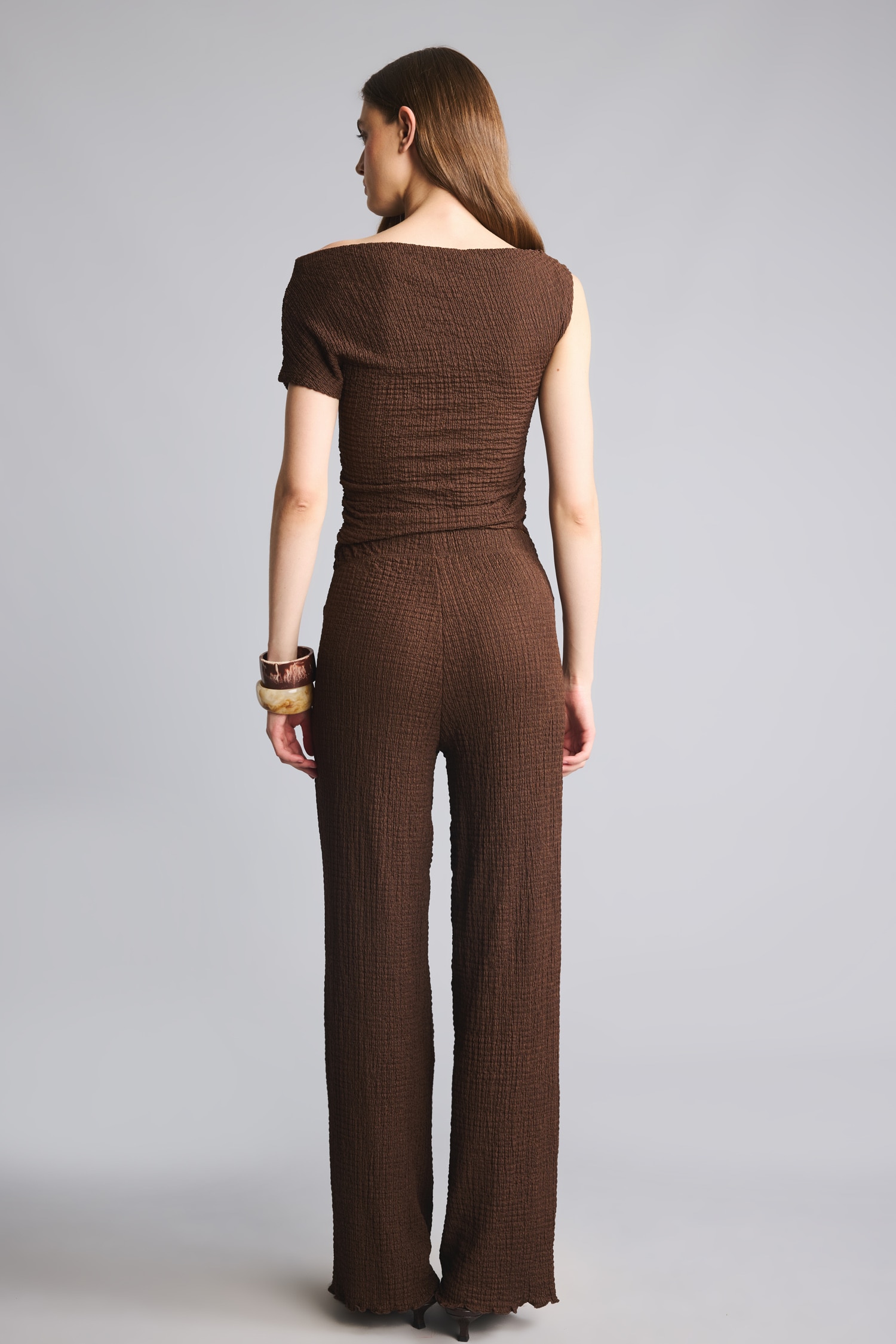 DeFacto Wide Leg Kırışık Dokulu Pantolon görsel 5