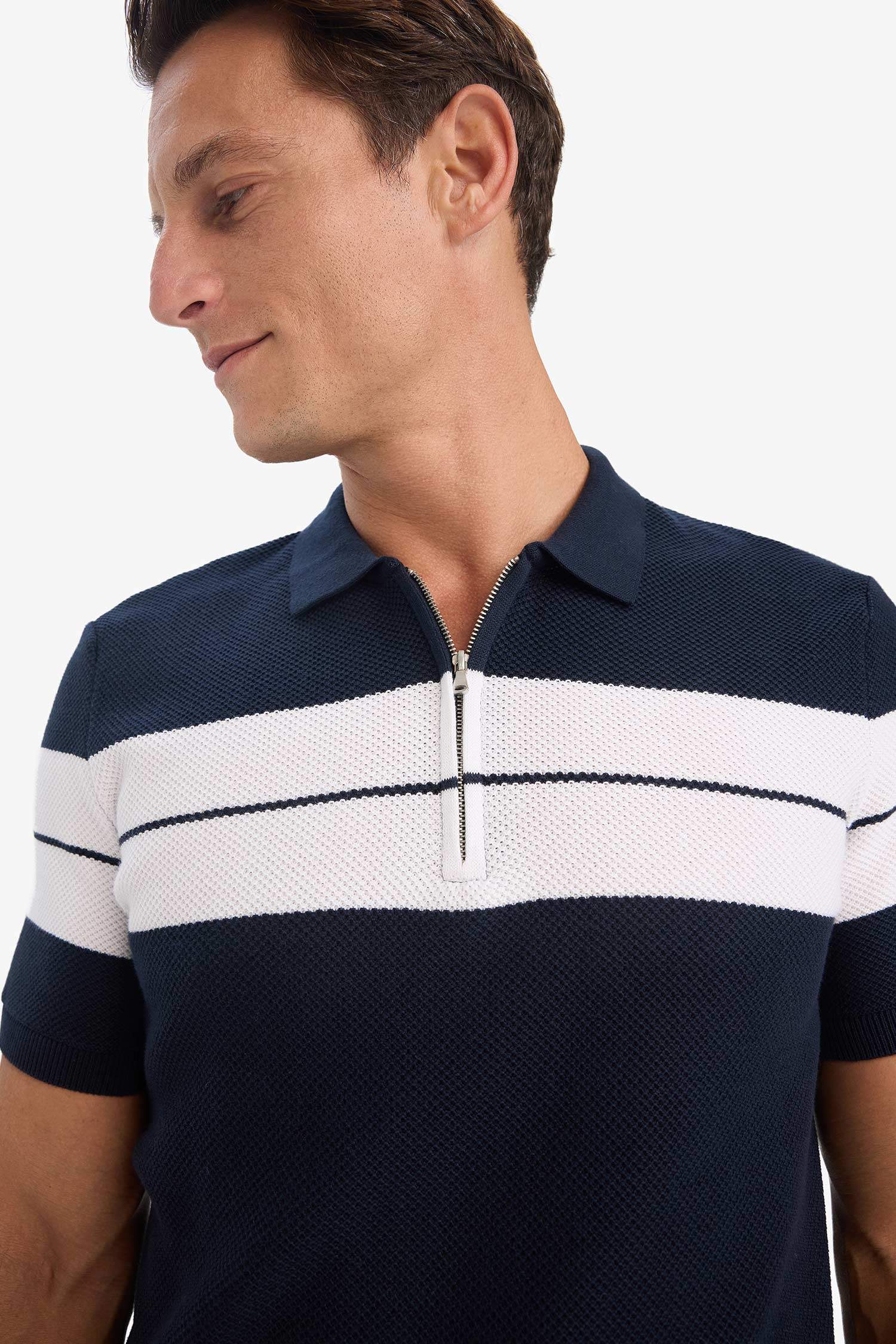 Standard Fit Short Sleeve Knitwear Cotton Polo T-Shirt
