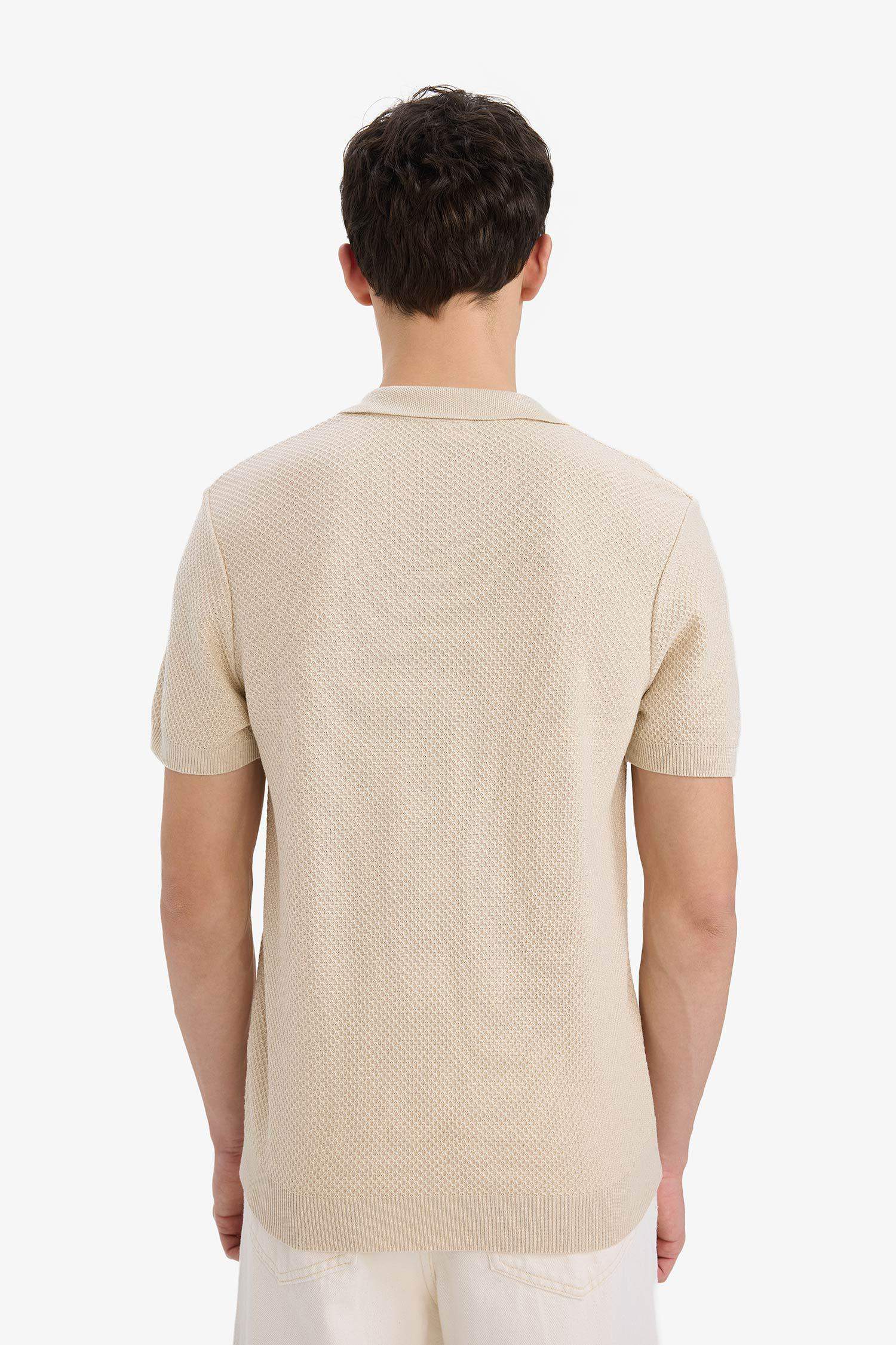 T-shirt Polo en coton acrylique à manches courtes Coupe standard