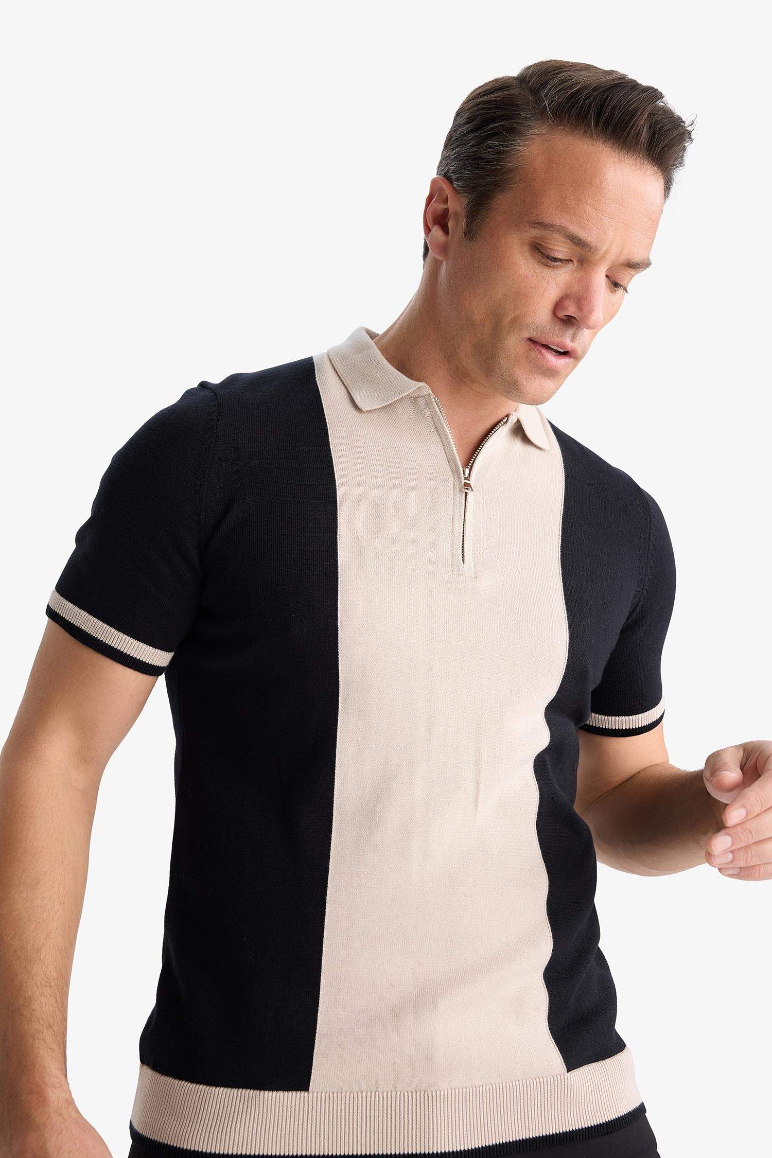 Standard Fit Polo Collar Knitwear Polo T-Shirt
