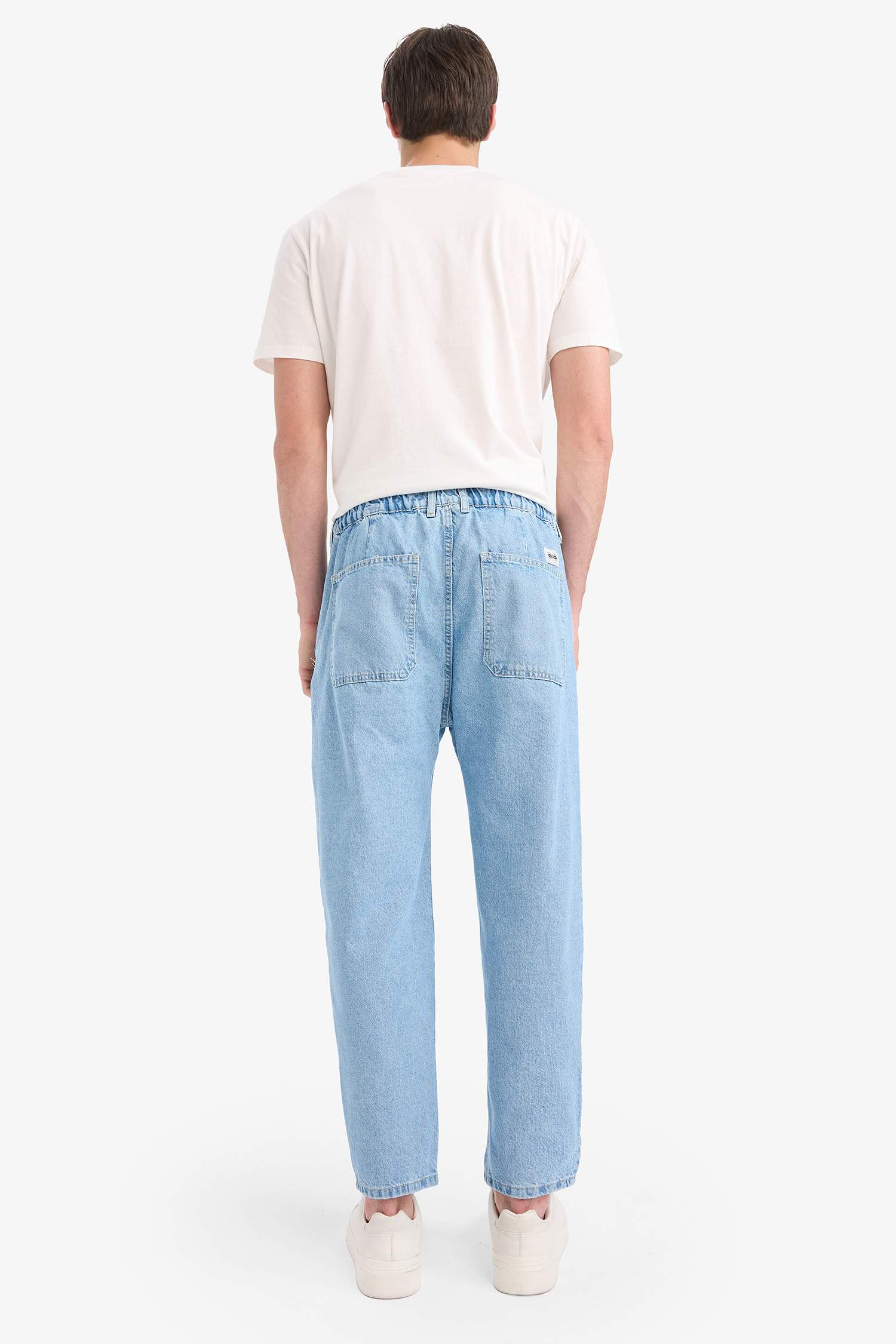 %100 Pamuk Relaxed Slouchy Fit Rahat Kesim Düz Paça Jean Pantolon