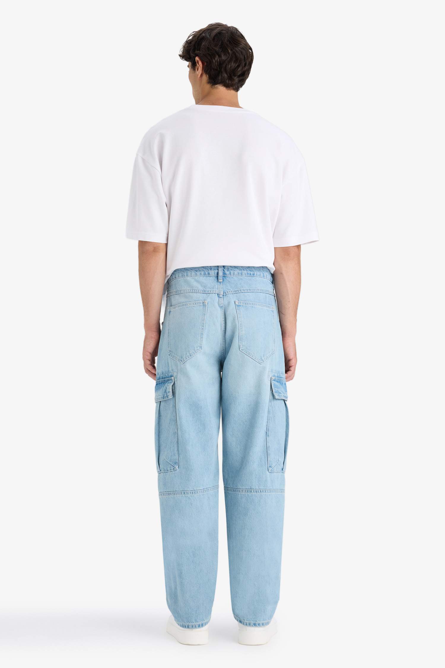 %100 Pamuk Relax Fit Düz Paça Jean Pantolon