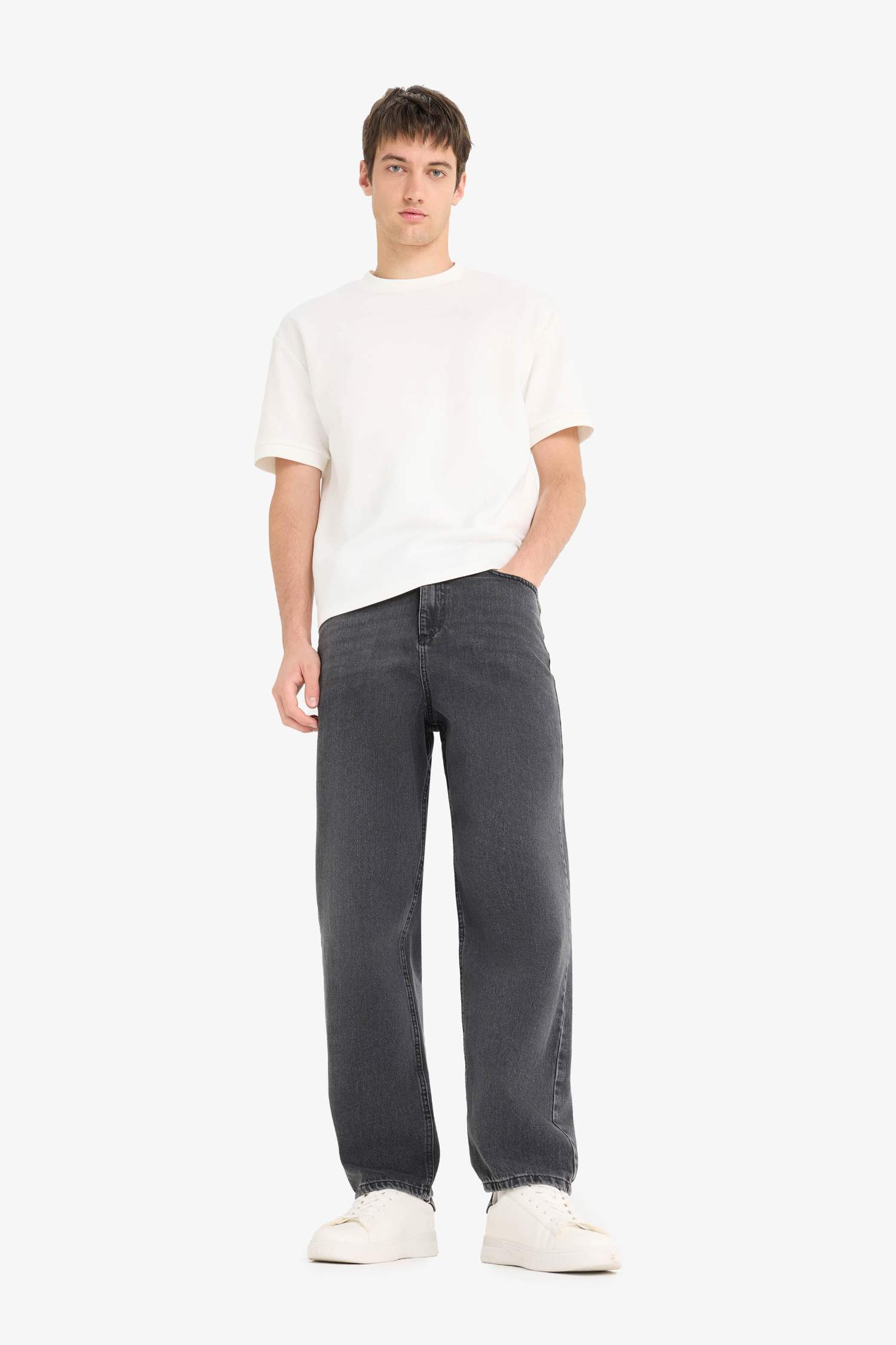 Cotton Baggy Fit Wide Leg Jeans