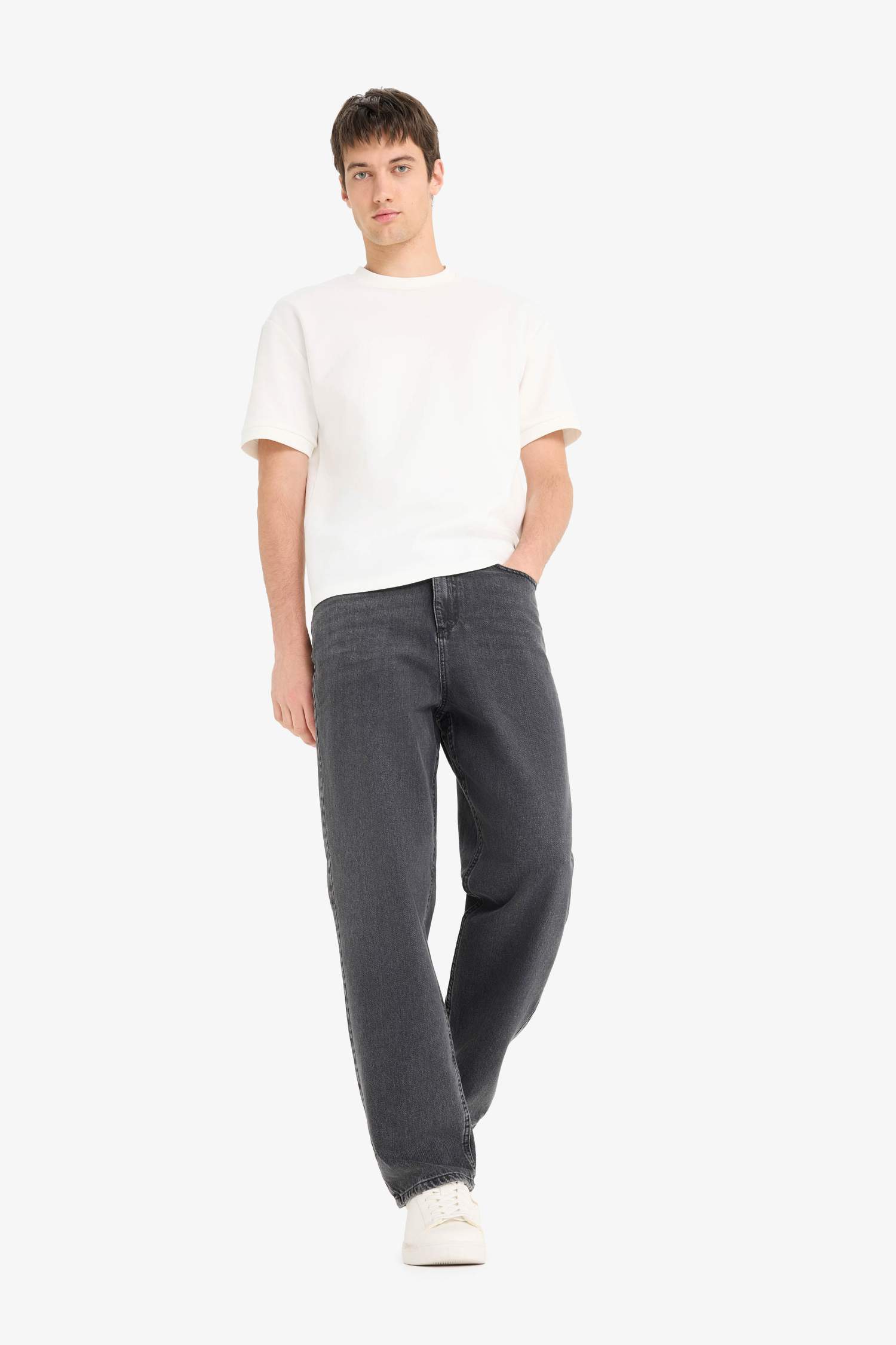 Cotton Baggy Fit Wide Leg Jeans