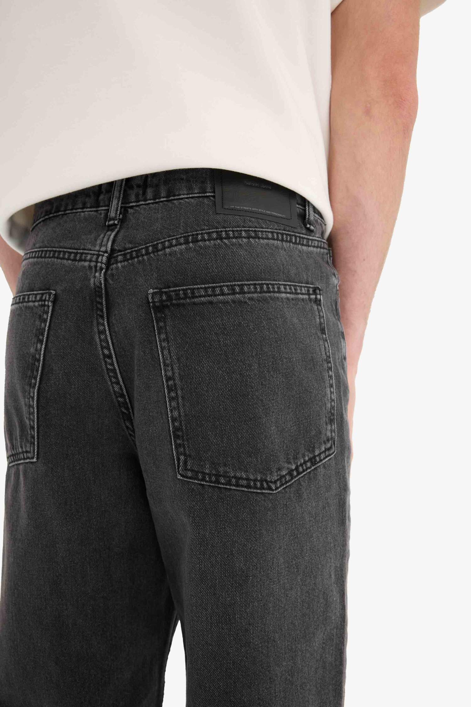 Cotton Baggy Fit Wide Leg Jeans