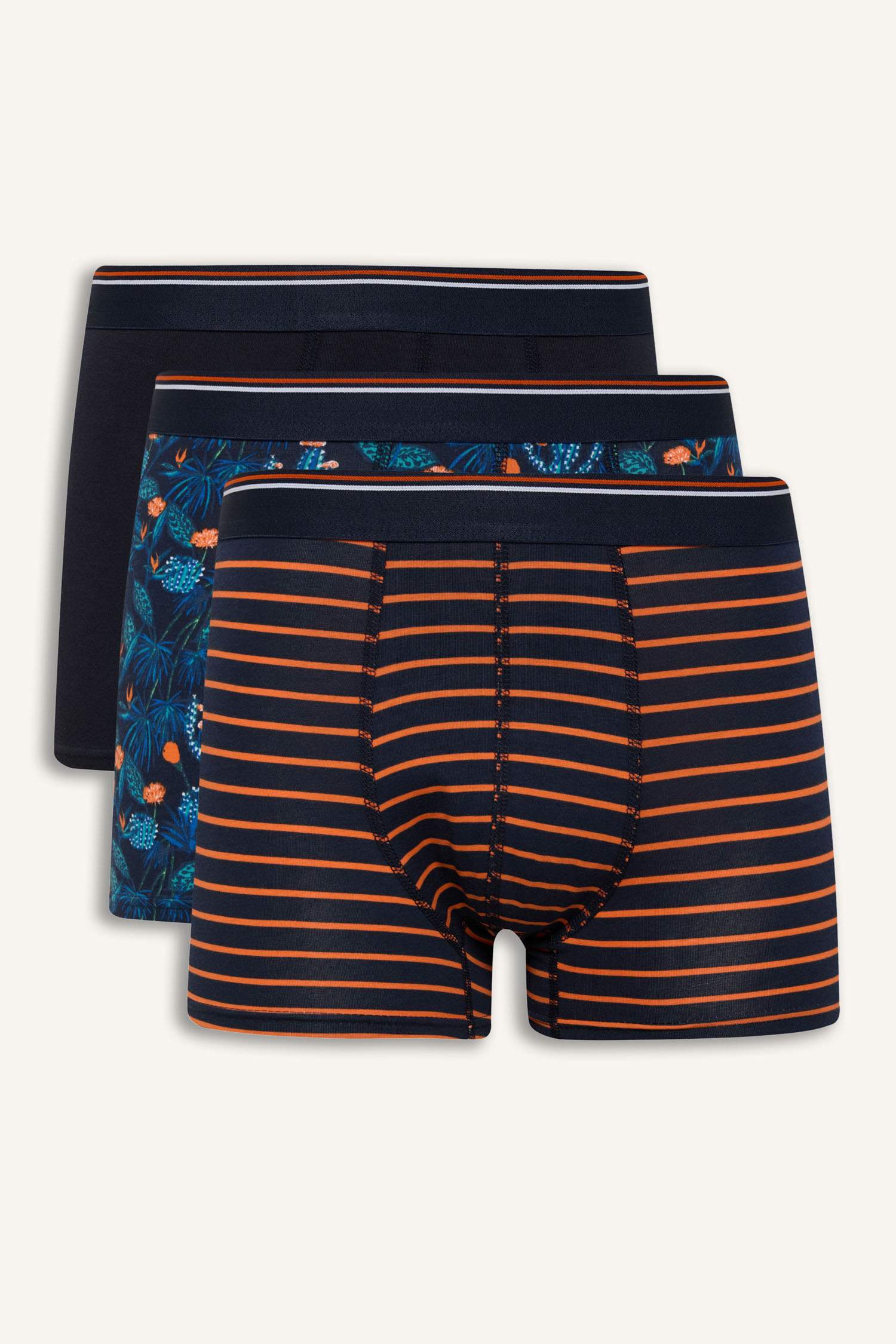 Трио боксеров Regular Fit с цветочным узором