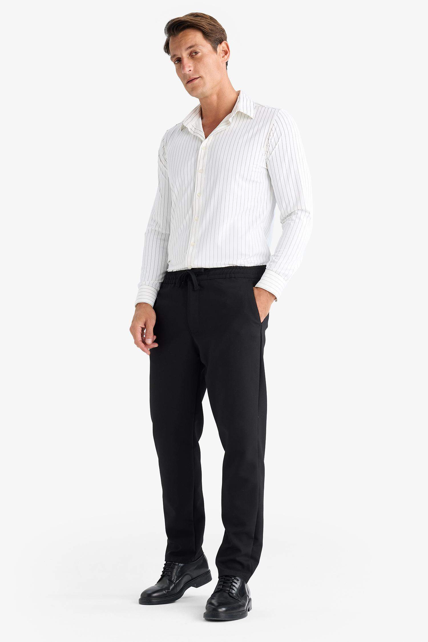 Regular Fit Normal Kesim Kumaş Pantolon Cepli Düz Paça