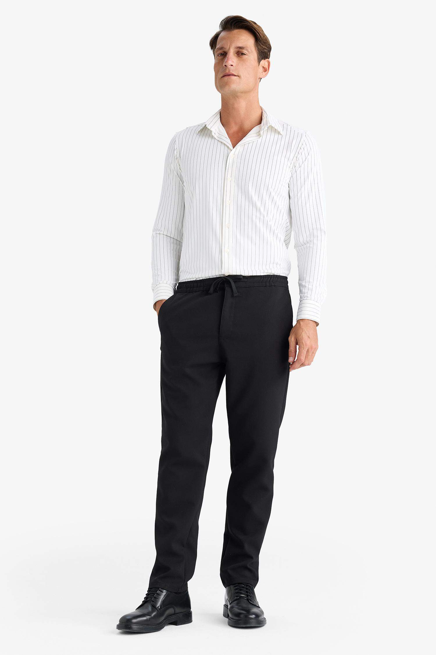 Regular Fit Normal Kesim Kumaş Pantolon Cepli Düz Paça