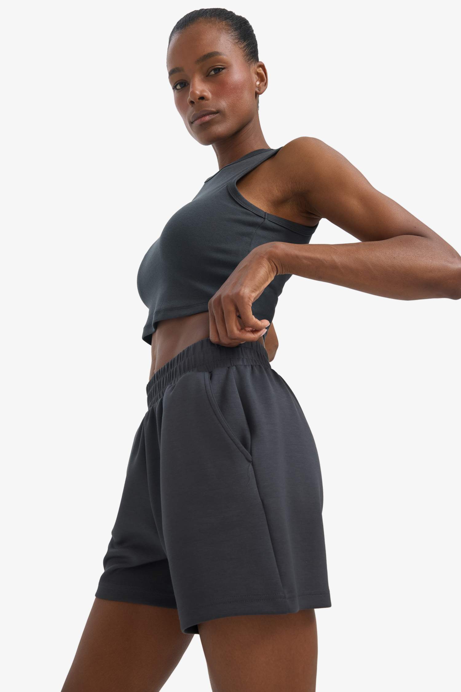 DeFactoFit Crew Neck Modal Sports Crop Top