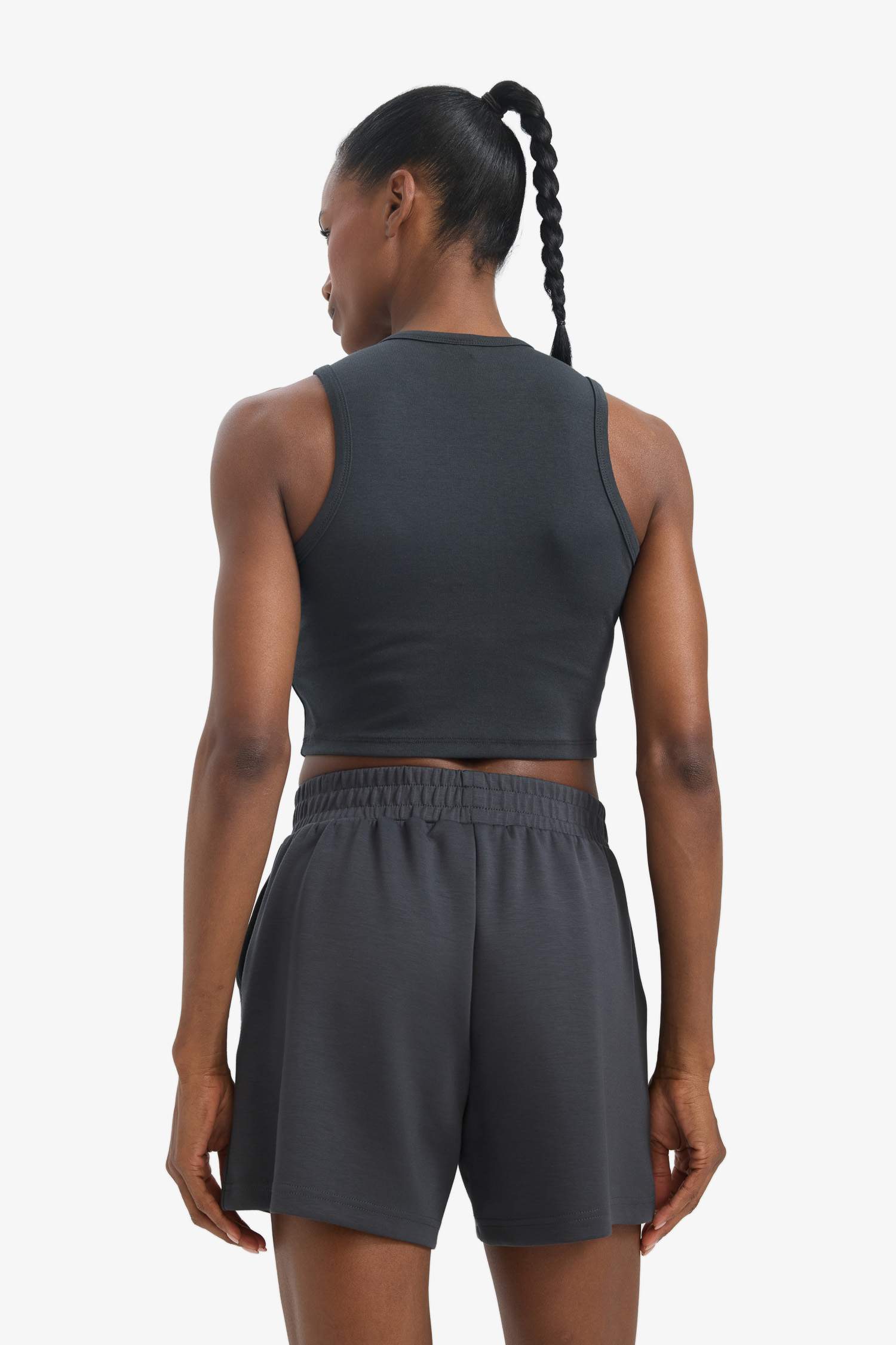 DeFactoFit Crew Neck Modal Sports Crop Top