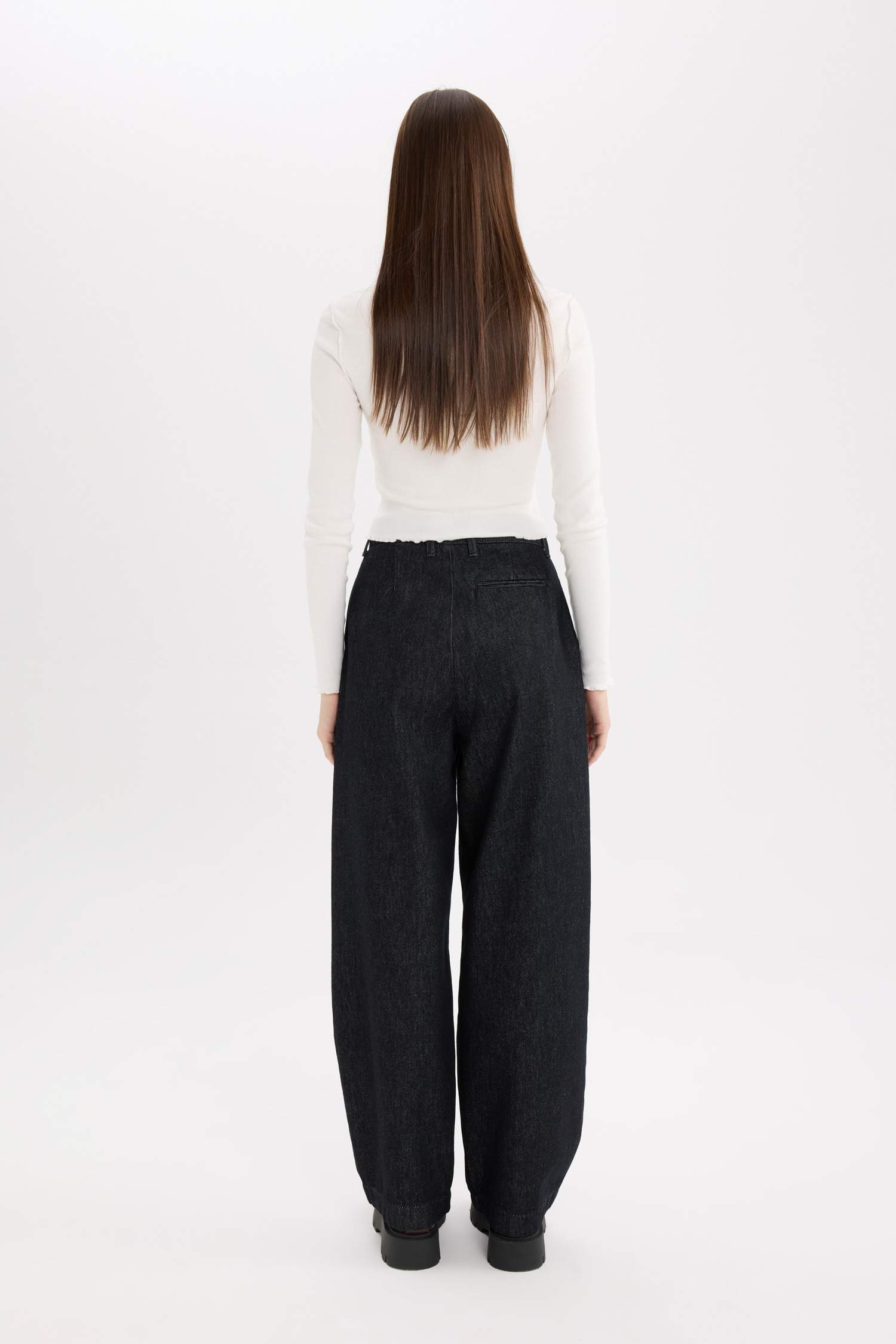 Baggy Fit High Waist Long Jeans