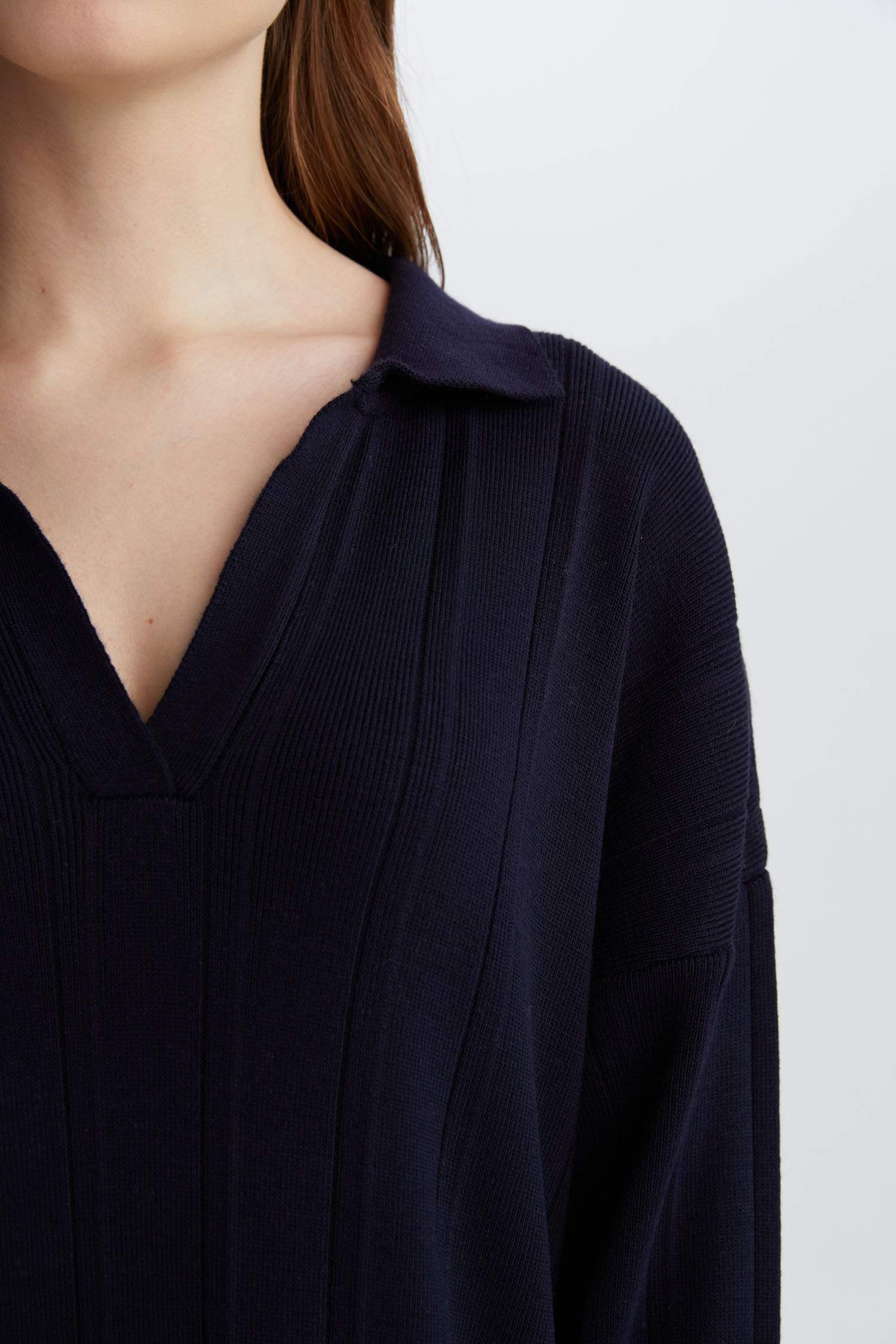 Relax Fit Basic Plain Polo Neck Maxi Dress