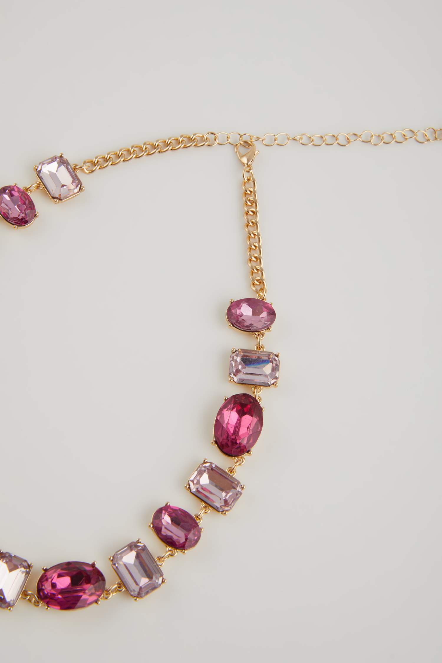 Kadın Parlak Taşlı Gold Kolye