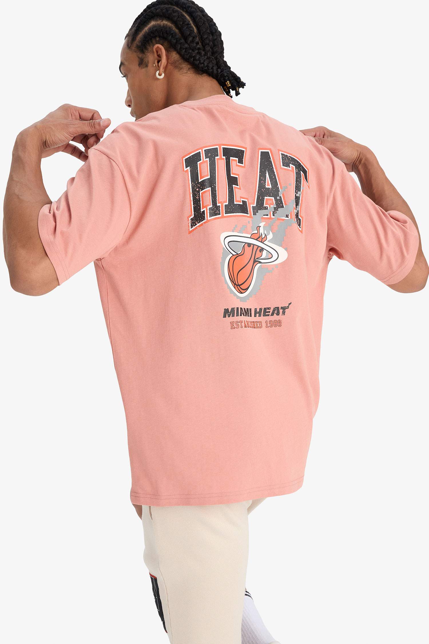 DeFactoFit оверсайз спортивная футболка с короткими рукавами и круглым вырезом NBA Miami Heat