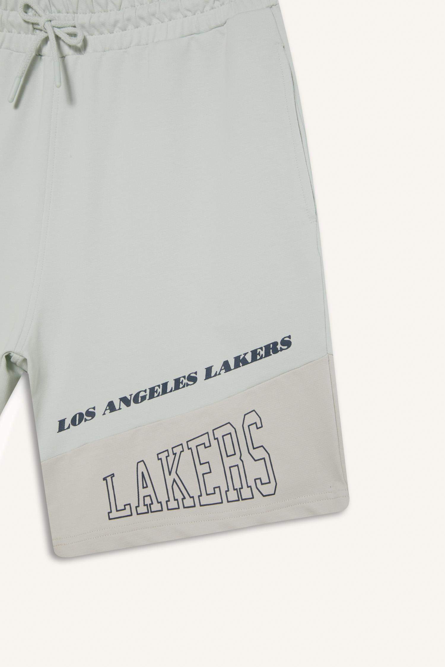 DeFactoFit NBA Los Angeles Lakers Standart Fit Kısa Paça Şort