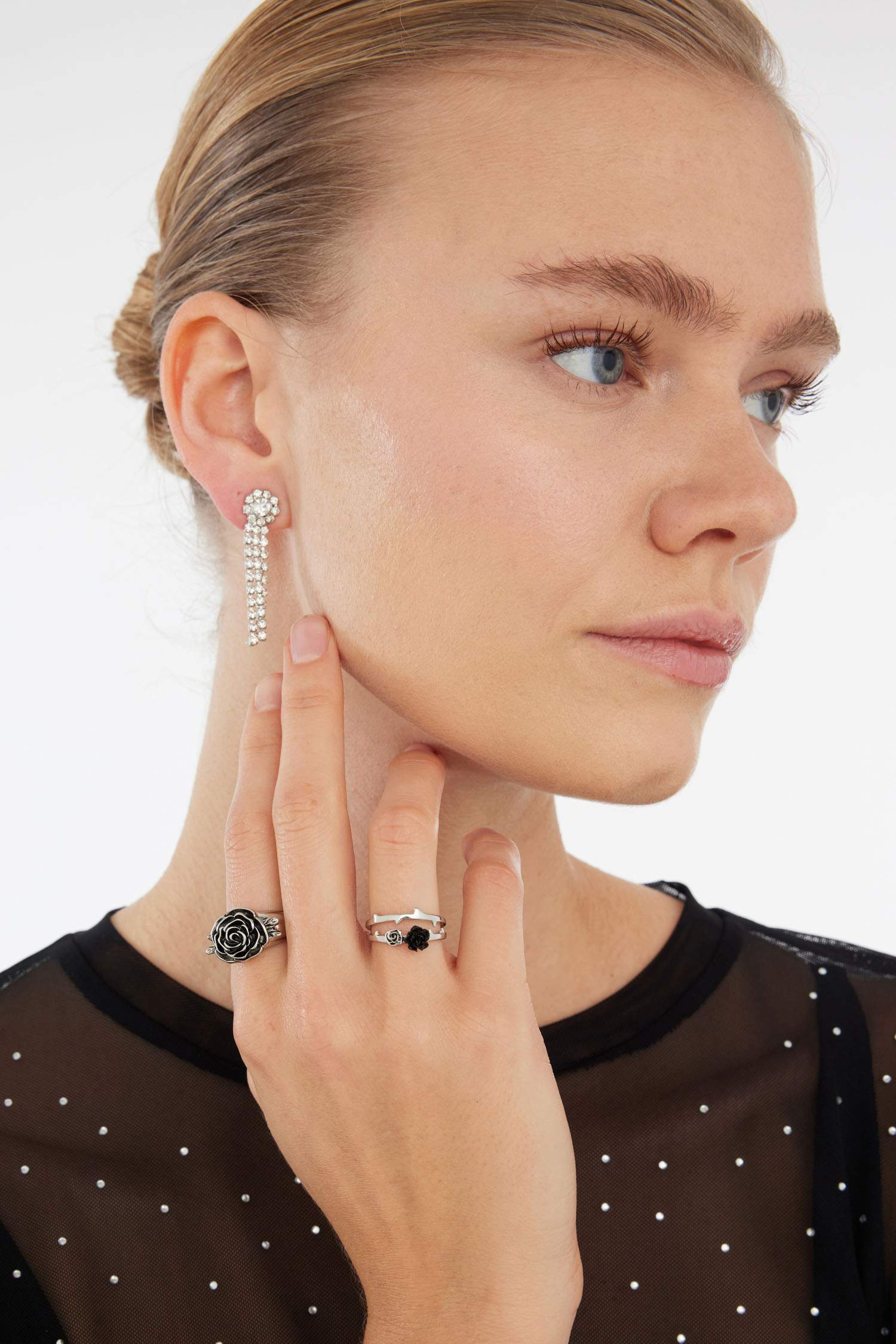 Kadın Gül Detaylı 2'li Yüzük