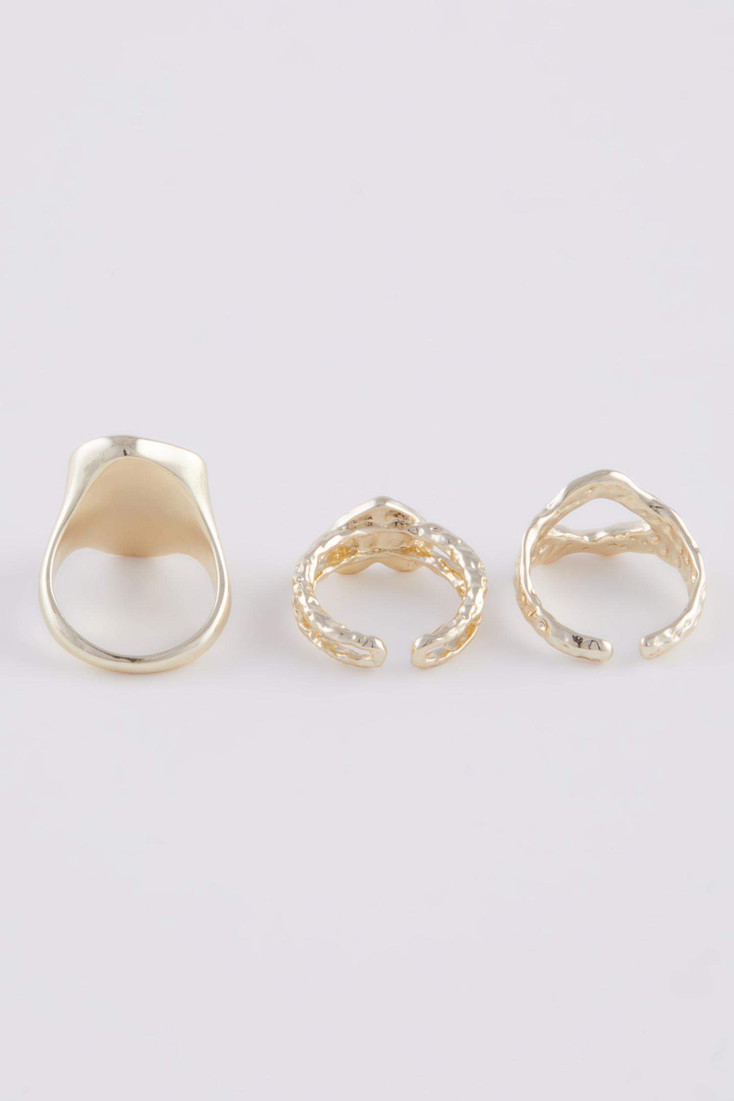 Woman Marble Look Stone 3 Piece Rings