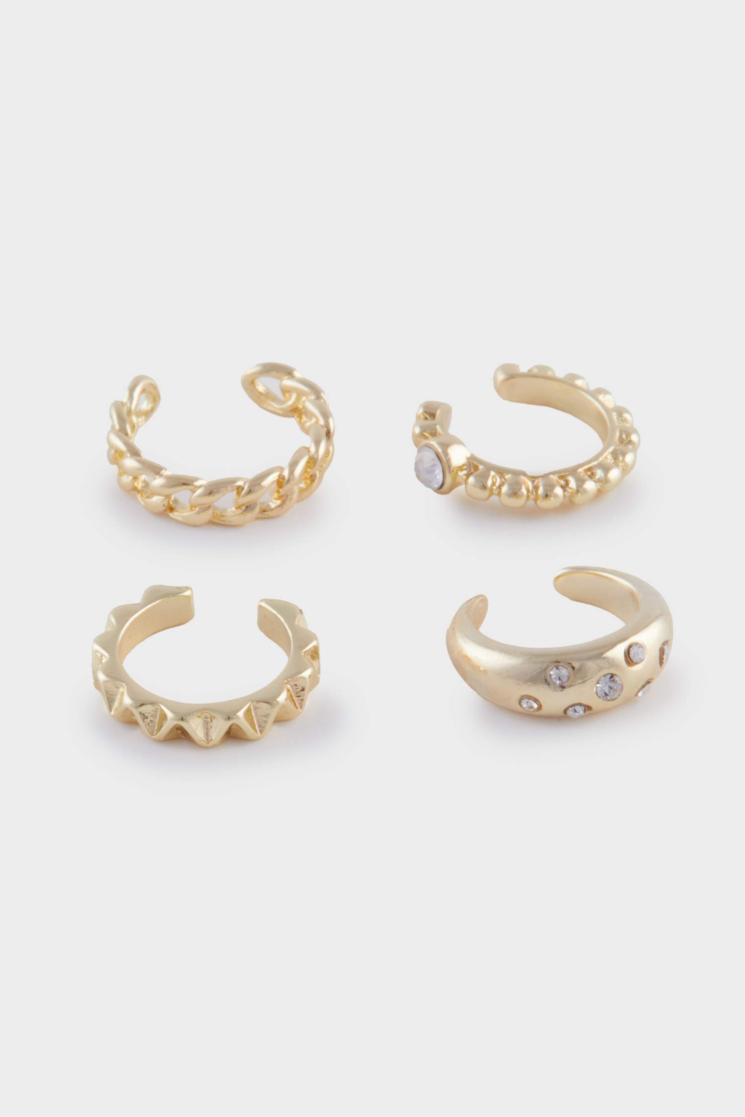 Woman 4 Piece Gold Cartilage Earrings