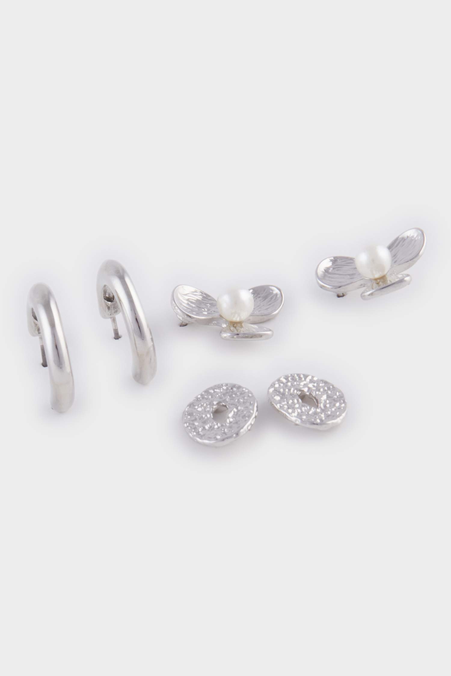 Woman 3 Piece Silver Earrings