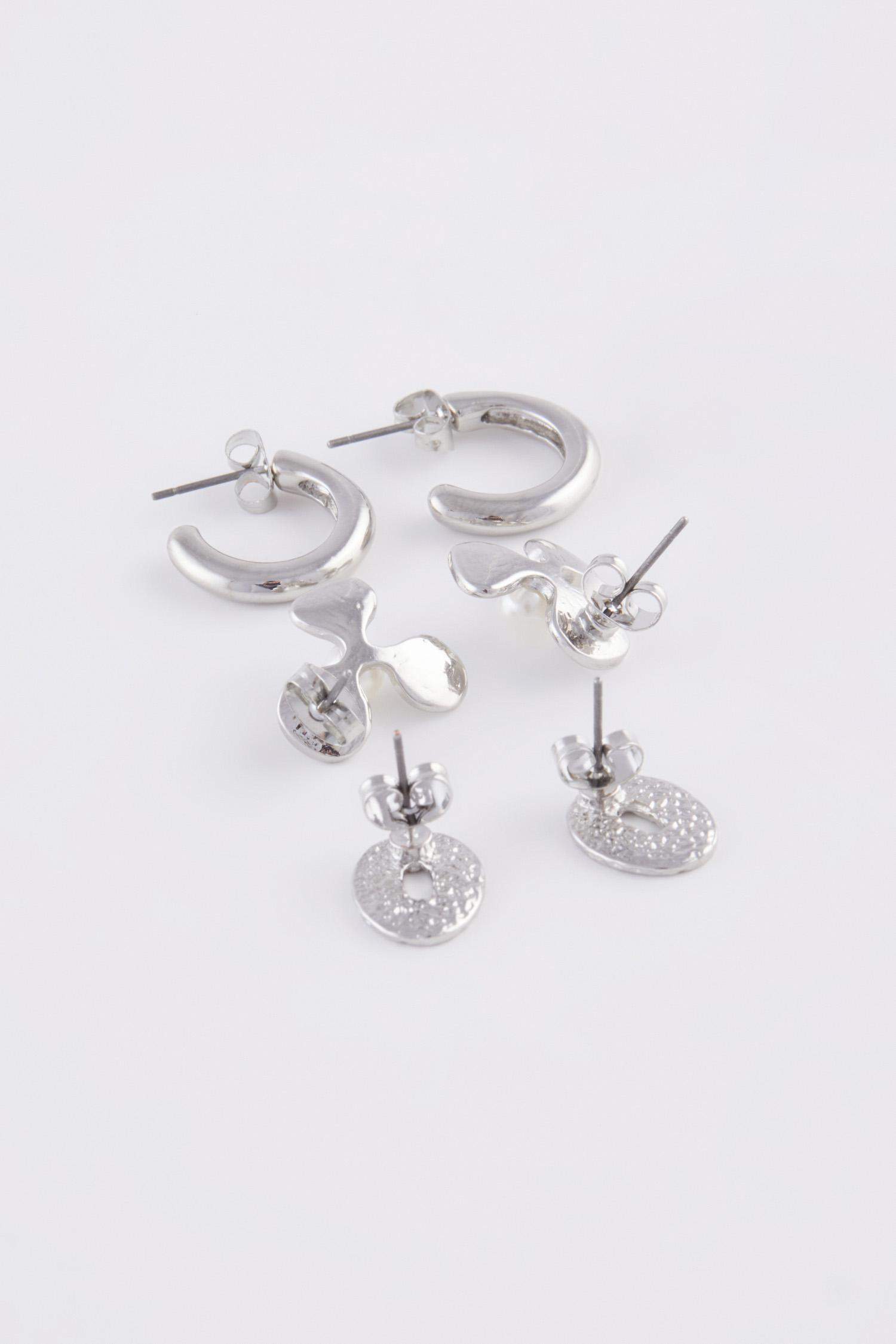 Woman 3 Piece Silver Earrings