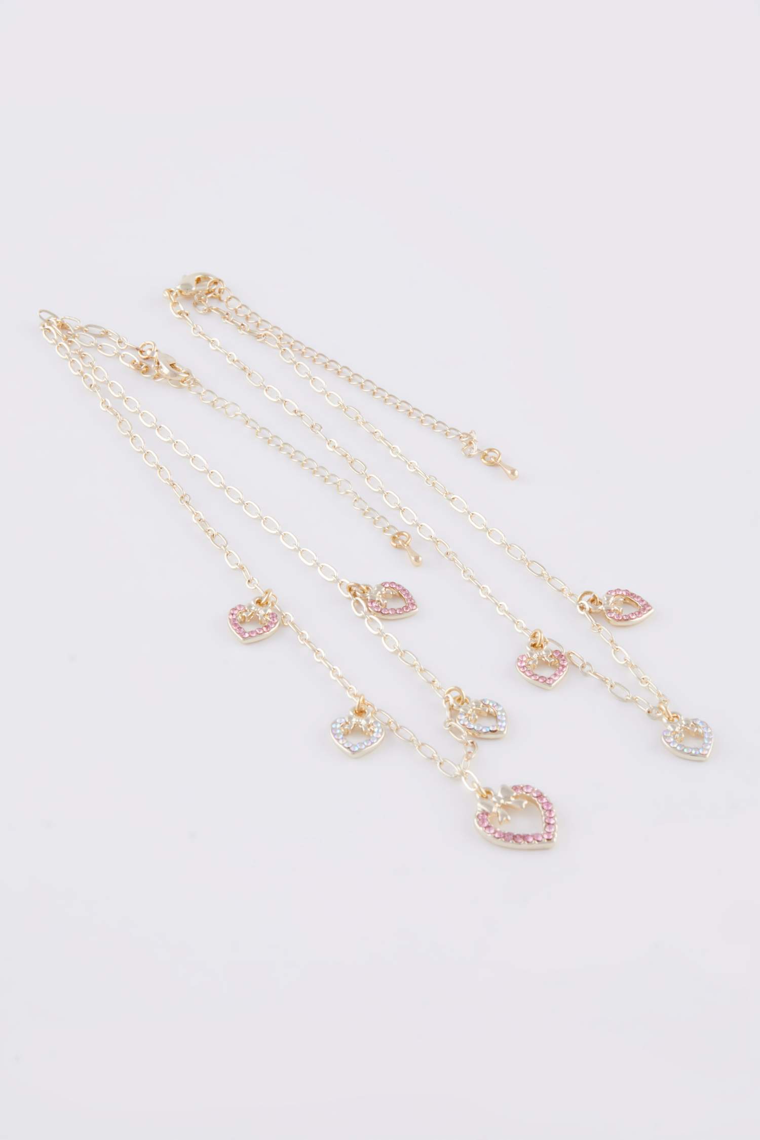 Kadın Kalpli 2'li Gold Kolye