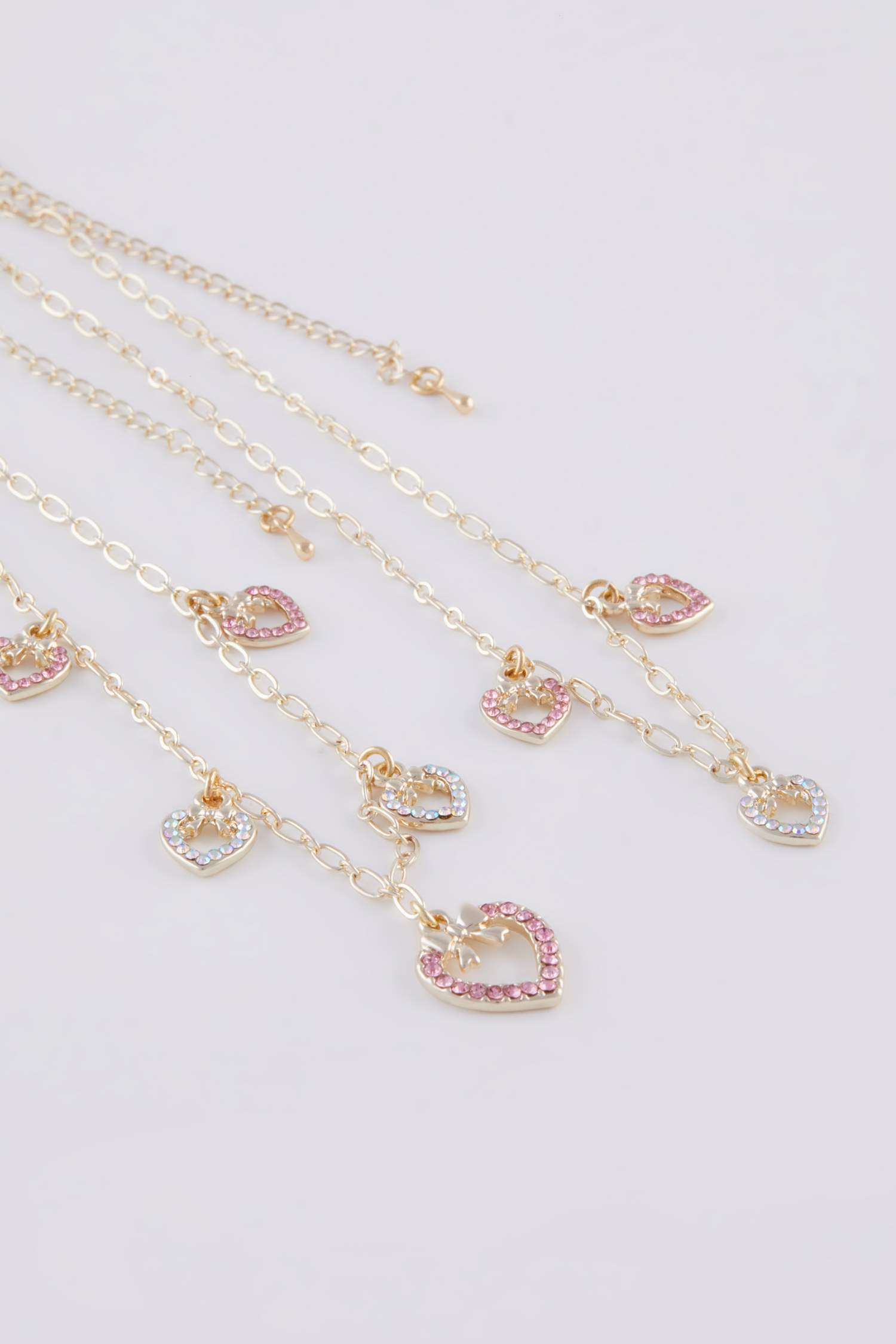 Kadın Kalpli 2'li Gold Kolye