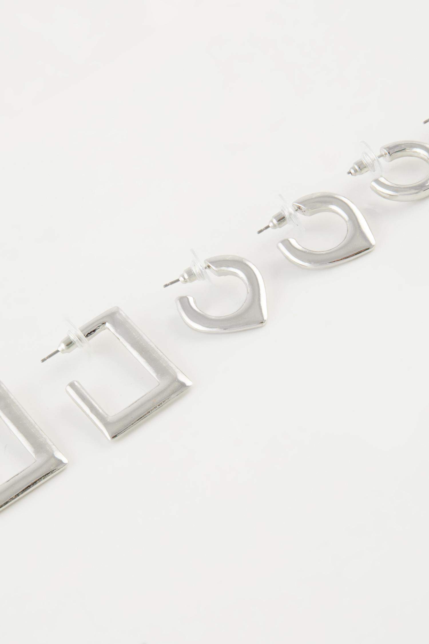 Kadın 3'lü Silver Küpe