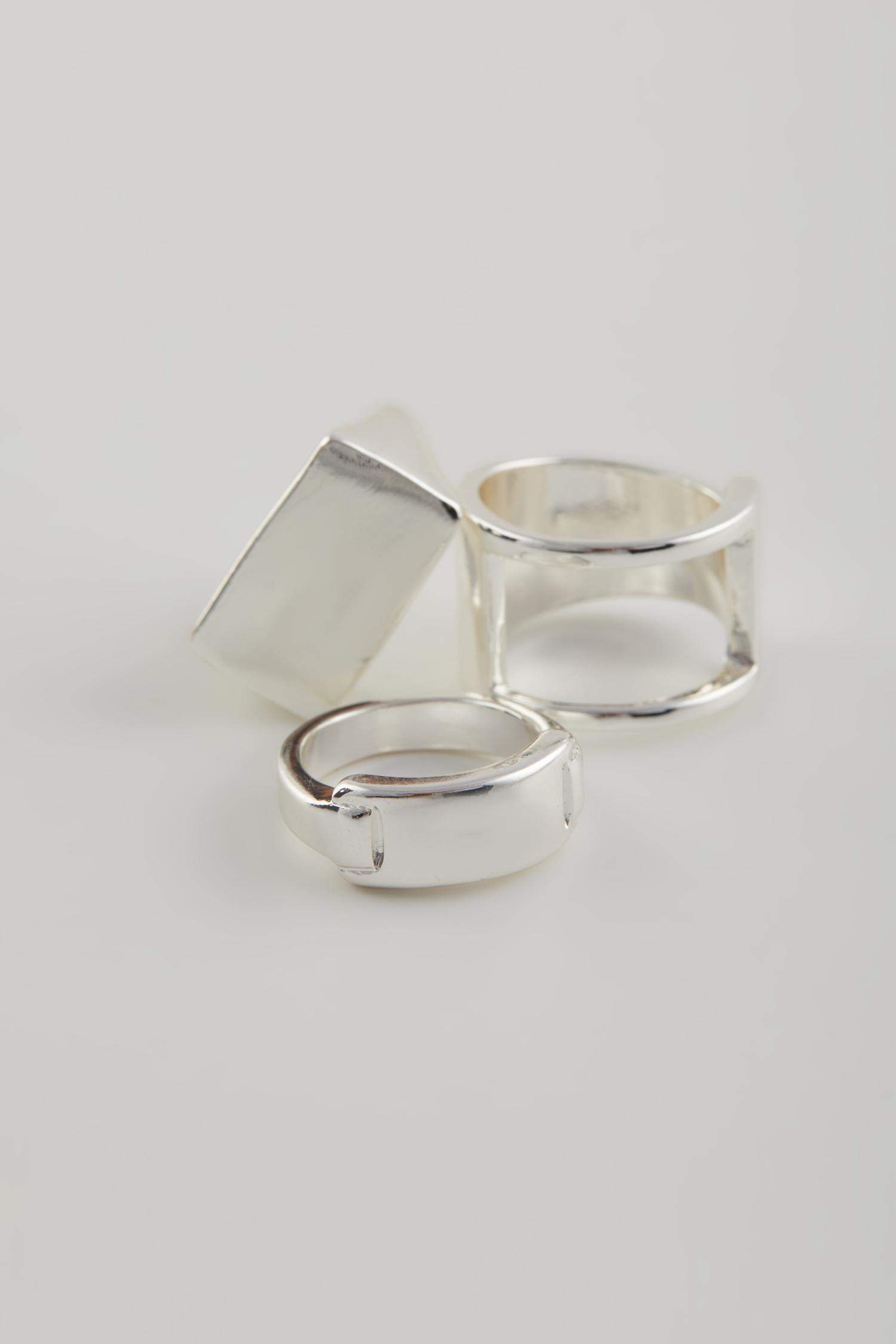 Woman 3 Piece Silver Rings