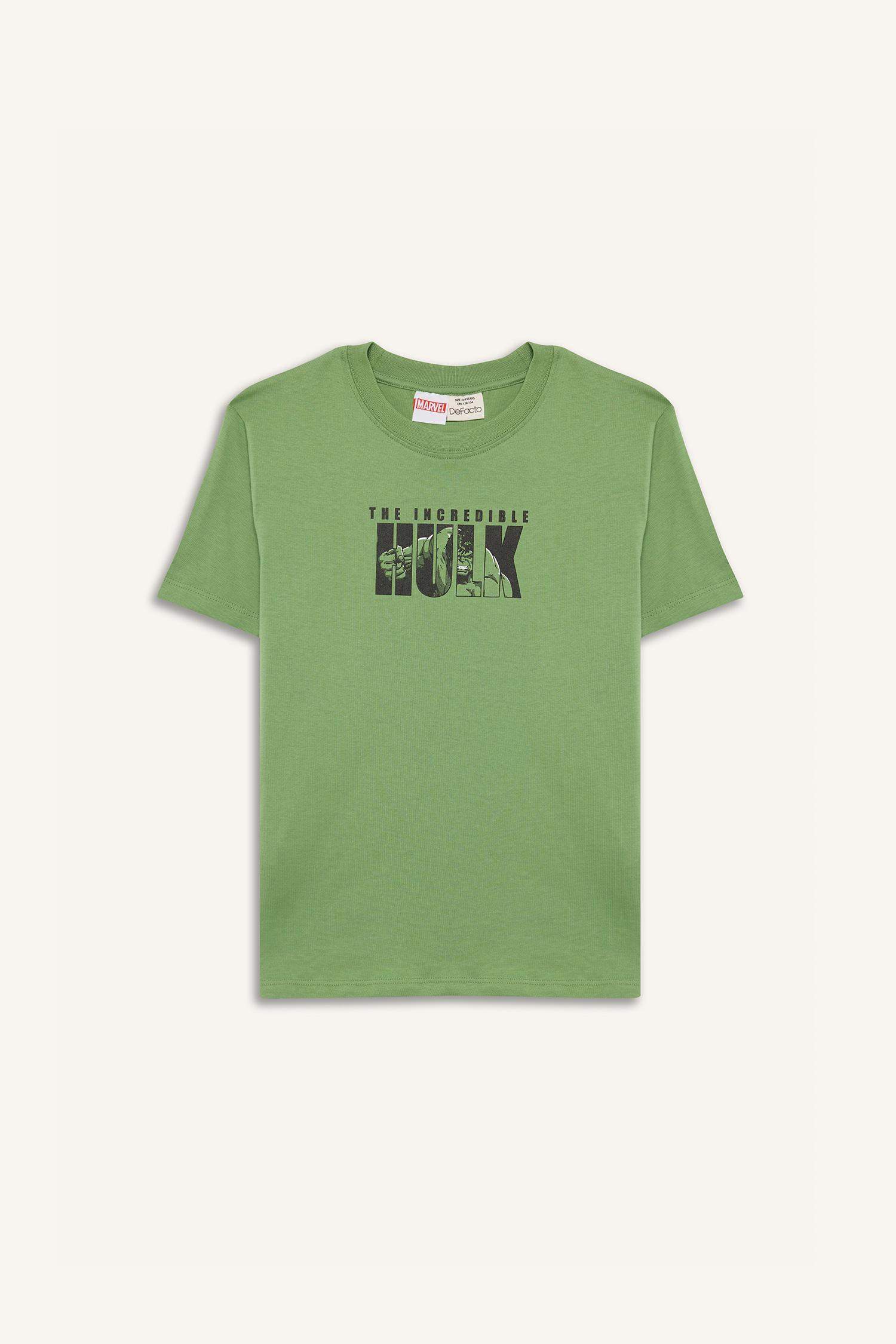 Erkek Çocuk Marvel Avengers Bisiklet Yaka Sırt Baskılı Kısa Kollu Tişört