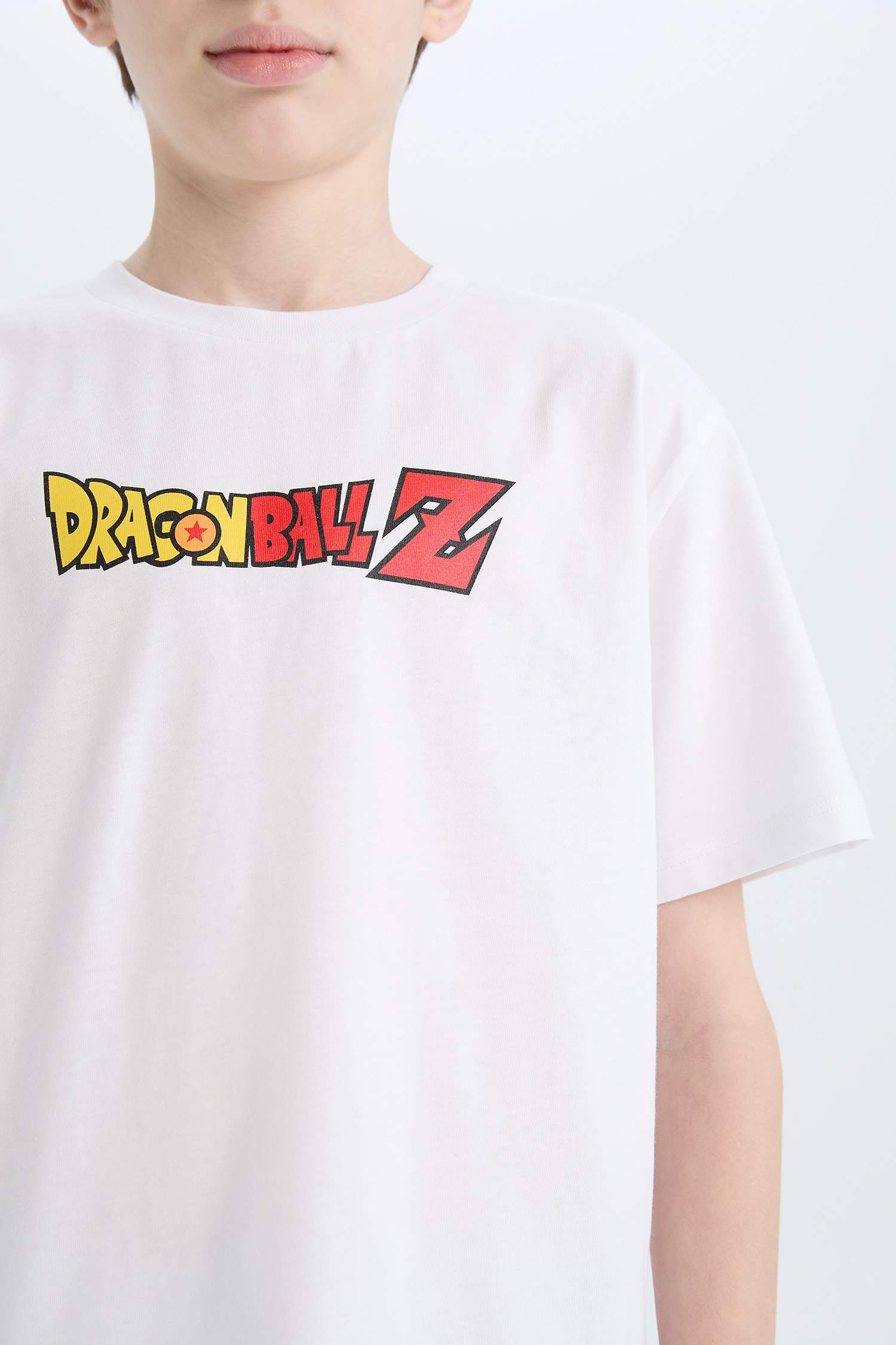 Erkek Çocuk Dragon Ball Bisiklet Yaka Sırt Baskılı Kısa Kollu Tişört